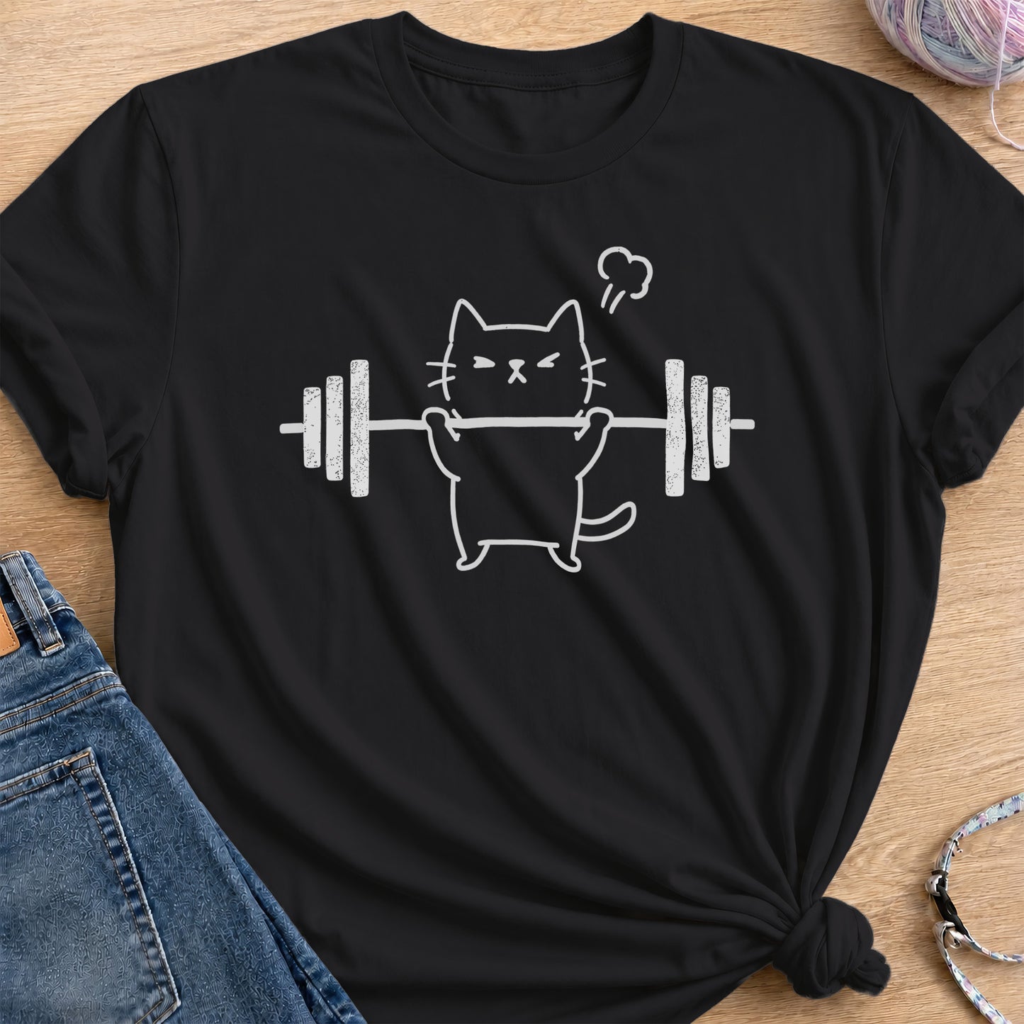 Kitty Strength T-Shirt — Black