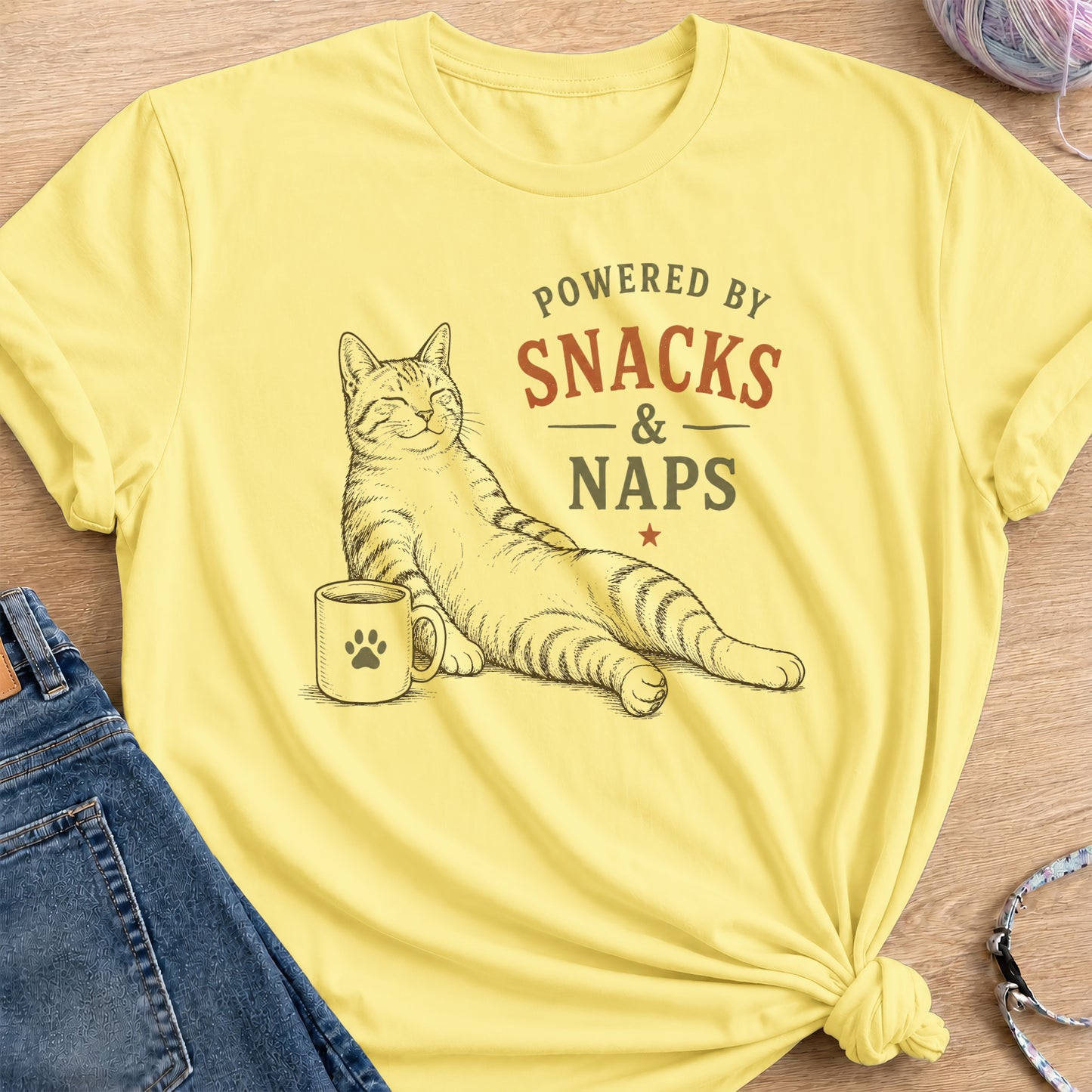 Snacks and Naps T-Shirt — Cornsilk