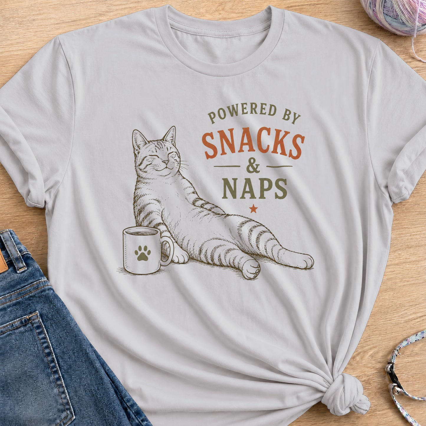 Snacks and Naps T-Shirt — Ice Grey