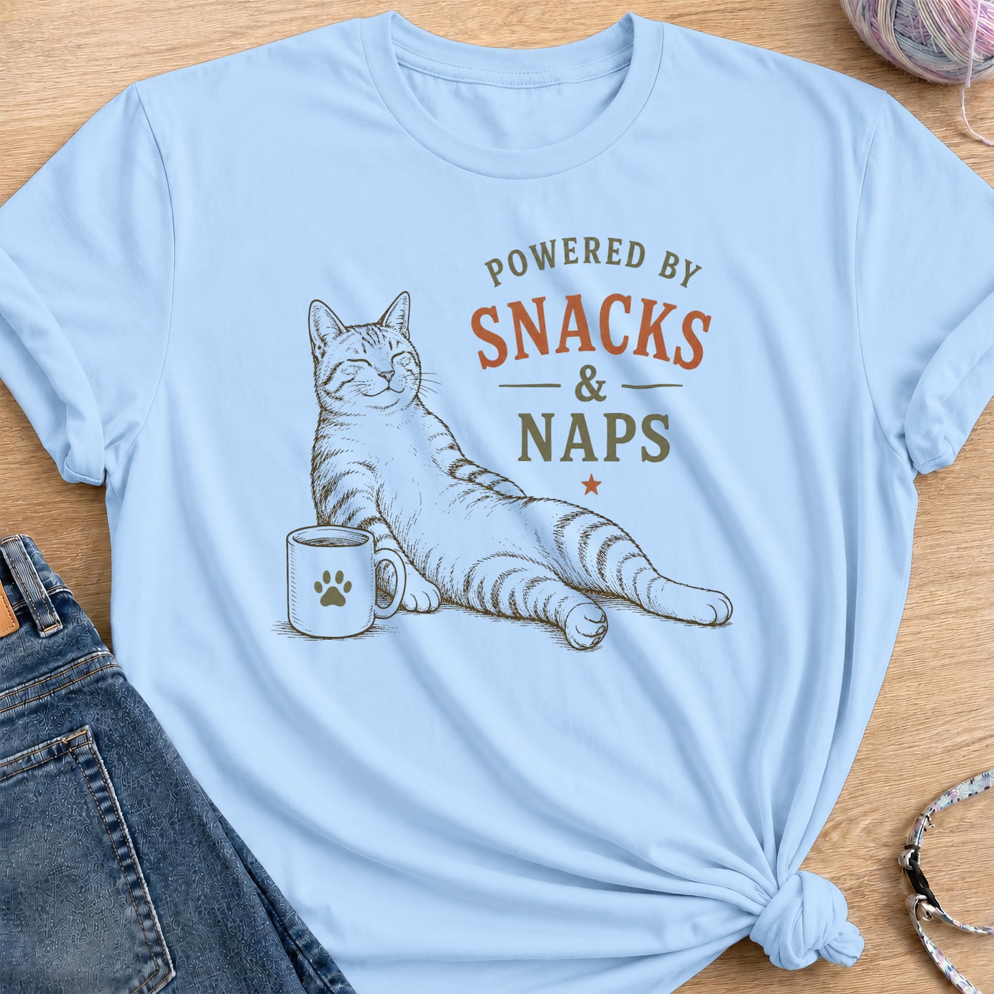 Snacks and Naps T-Shirt — Light Blue