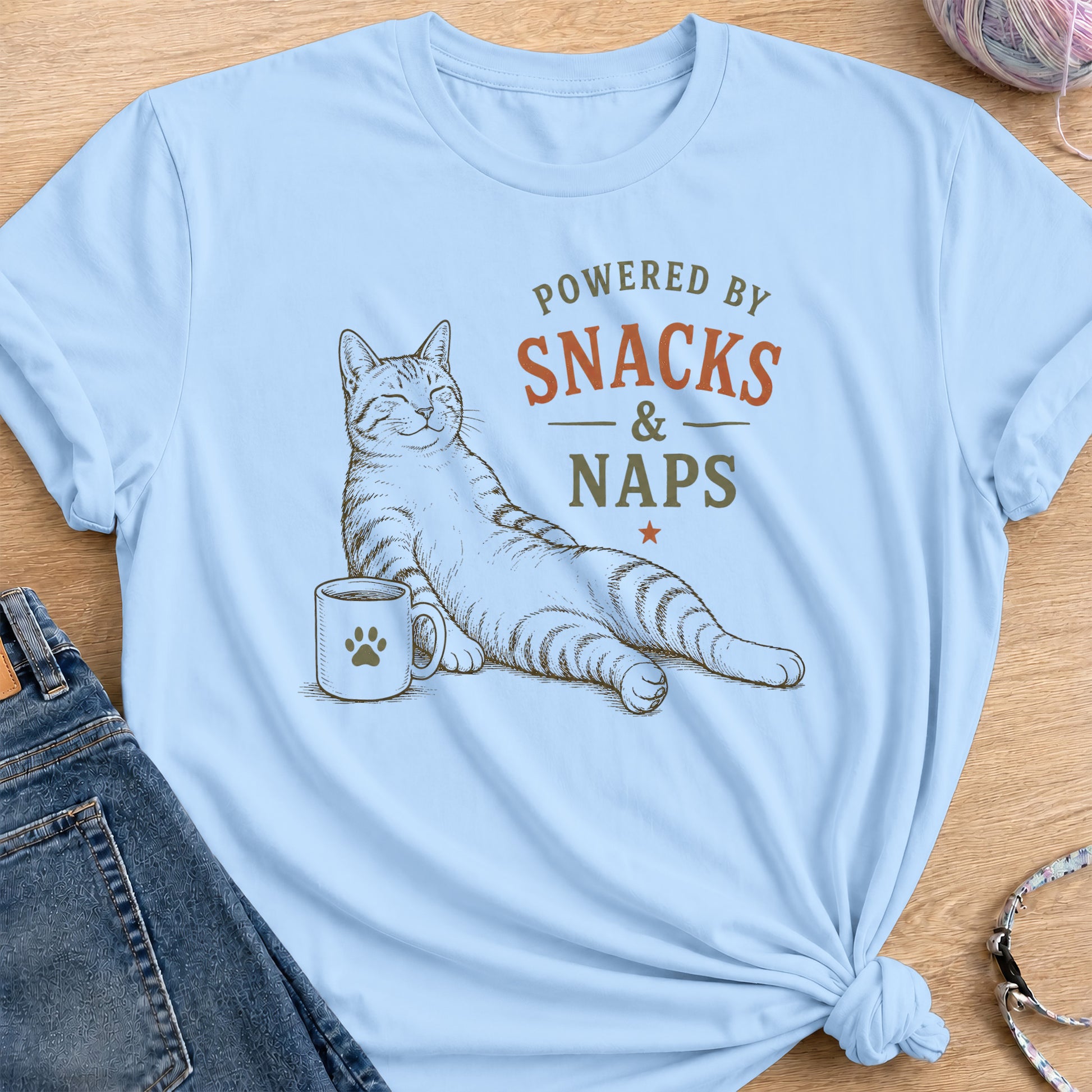 Snacks and Naps T-Shirt — Light Blue