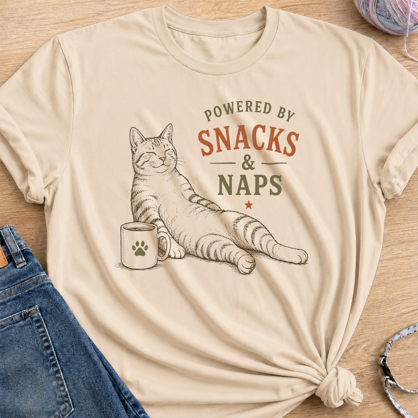 Snacks and Naps T-Shirt — Sand