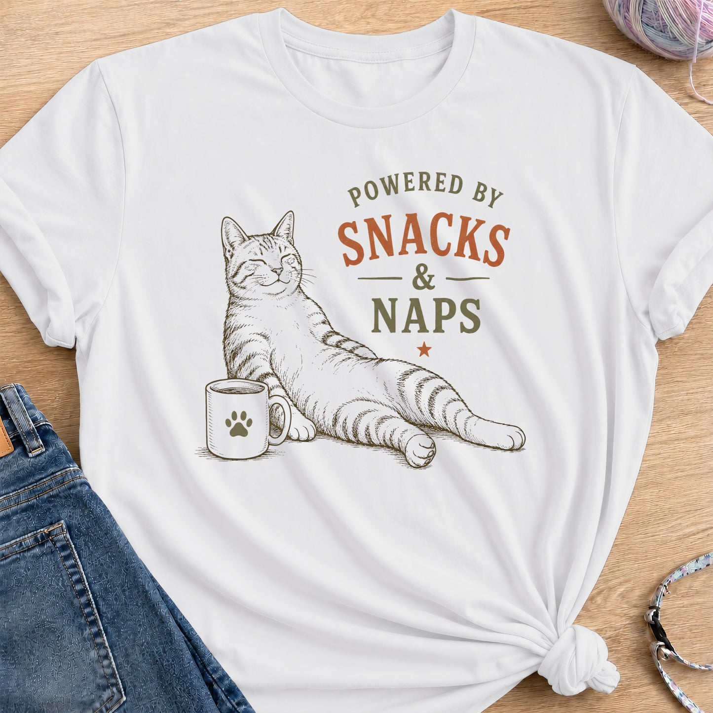 Snacks and Naps T-Shirt — White