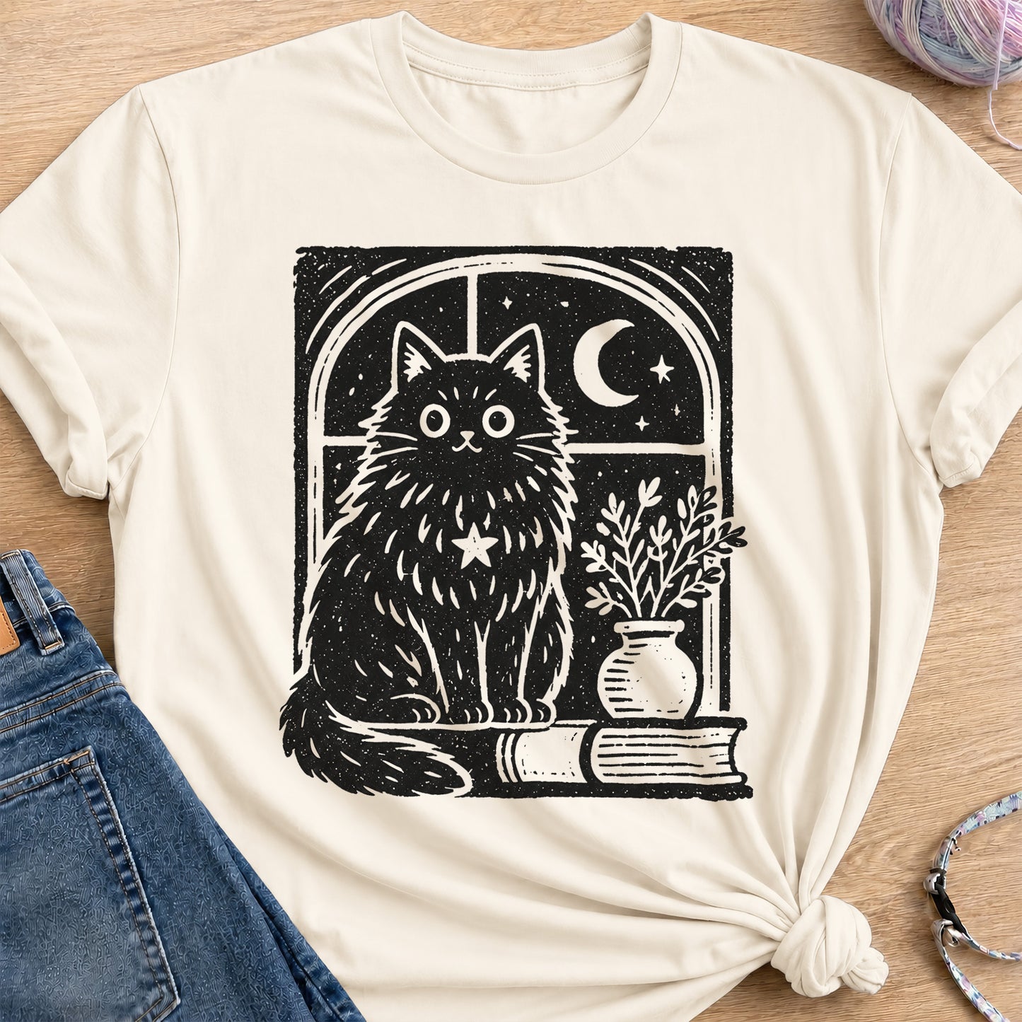 Moonlit Window T-Shirt — Natural