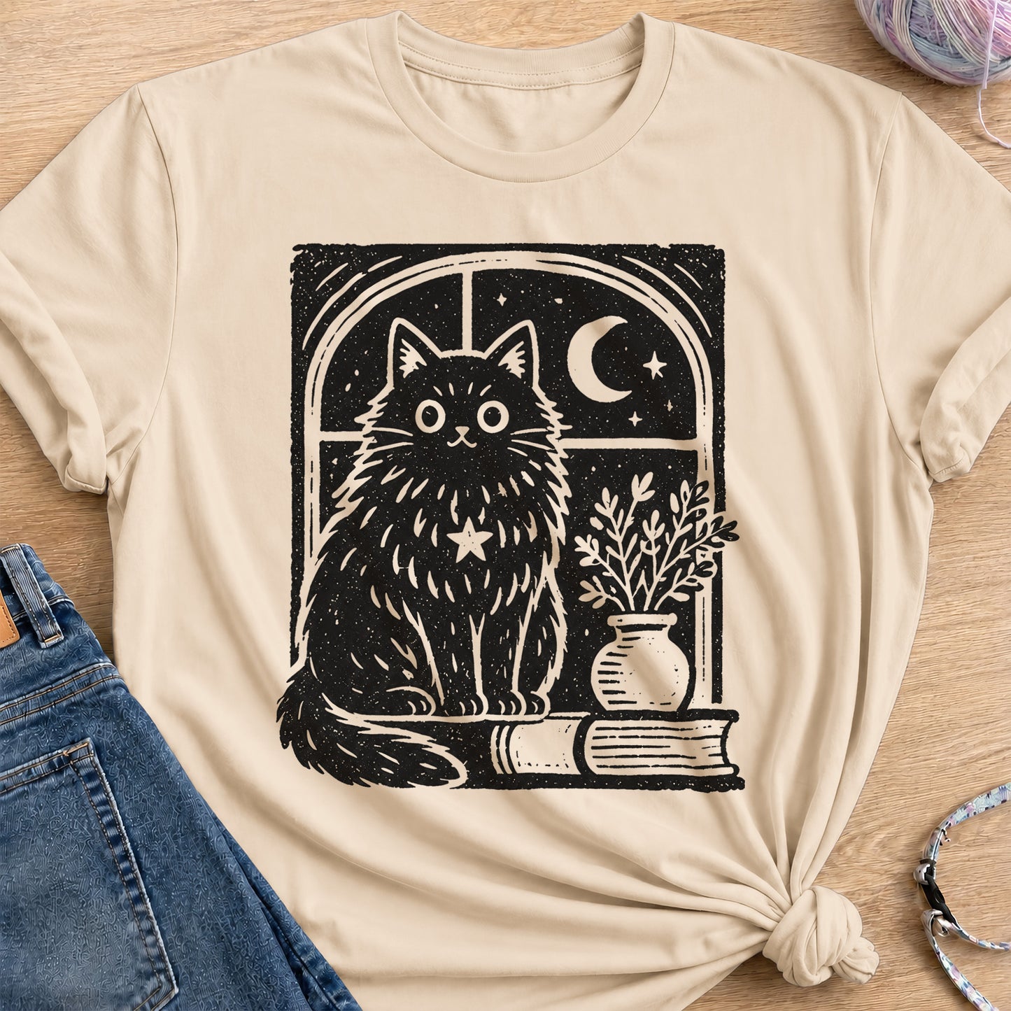 Moonlit Window T-Shirt — Sand