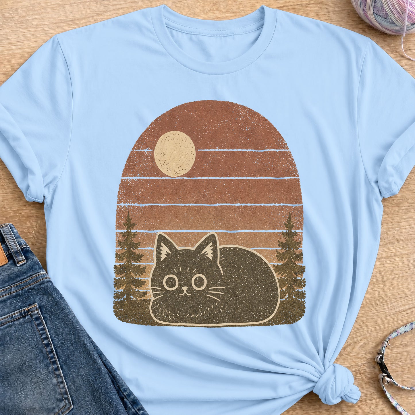Sunset Loaf T-Shirt — Light Blue