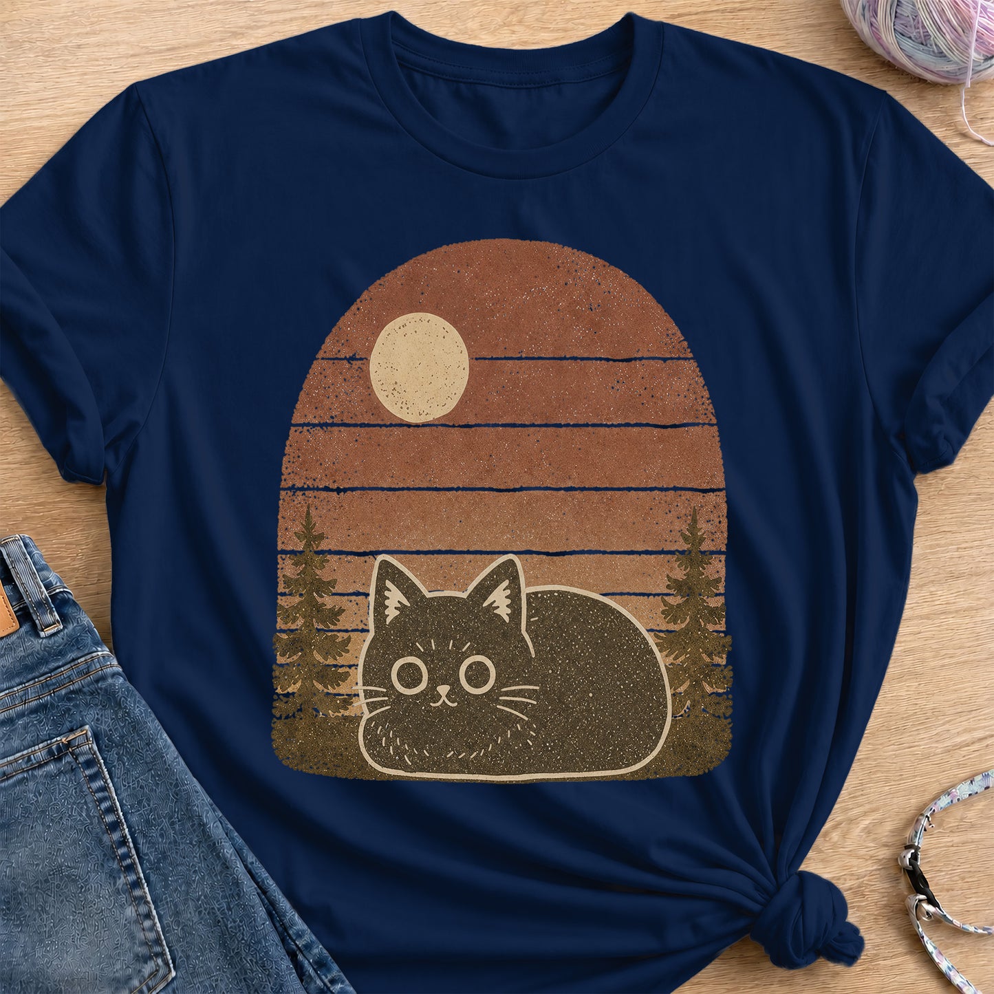 Sunset Loaf T-Shirt — Navy