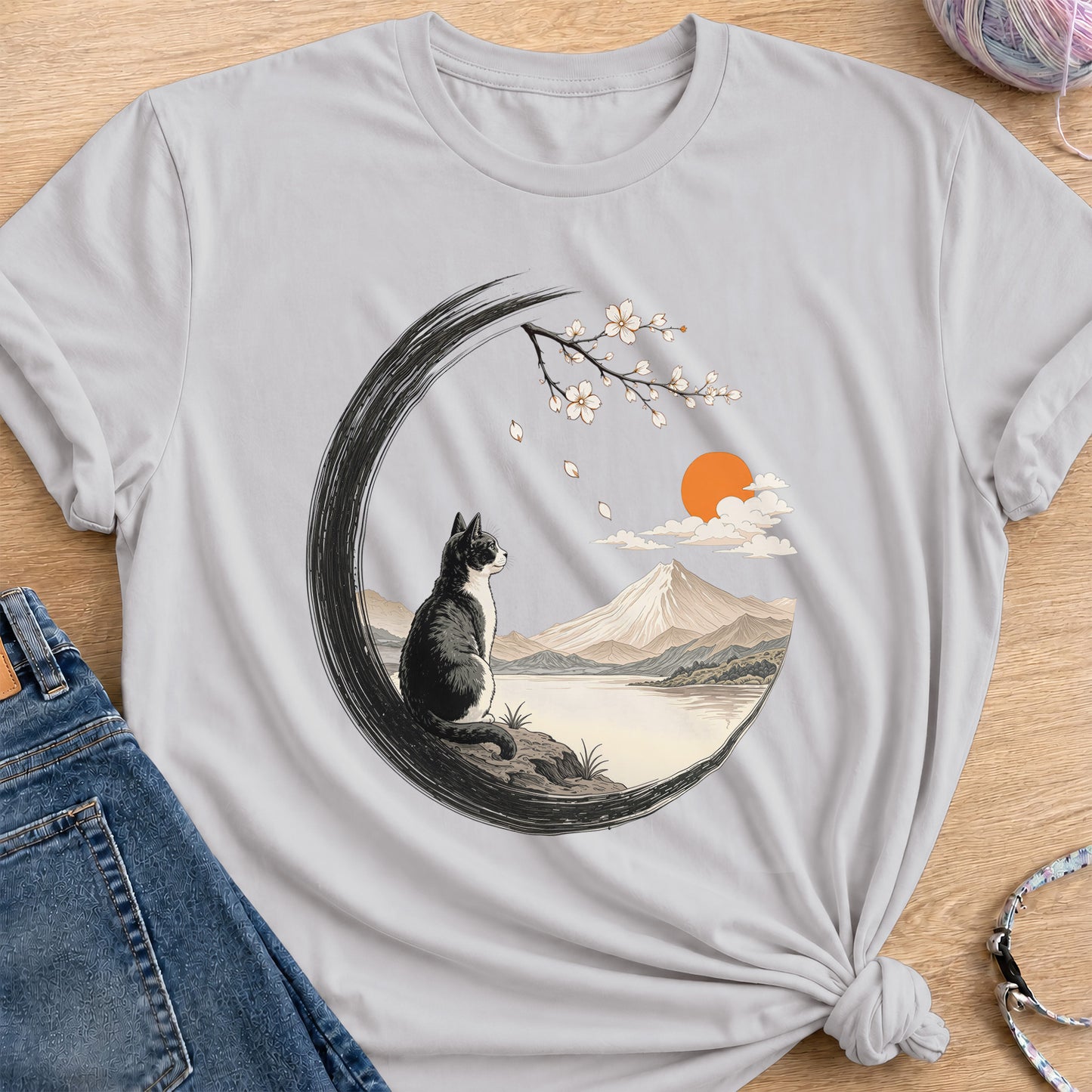 Moonlit Blossom T-Shirt — Ice Grey