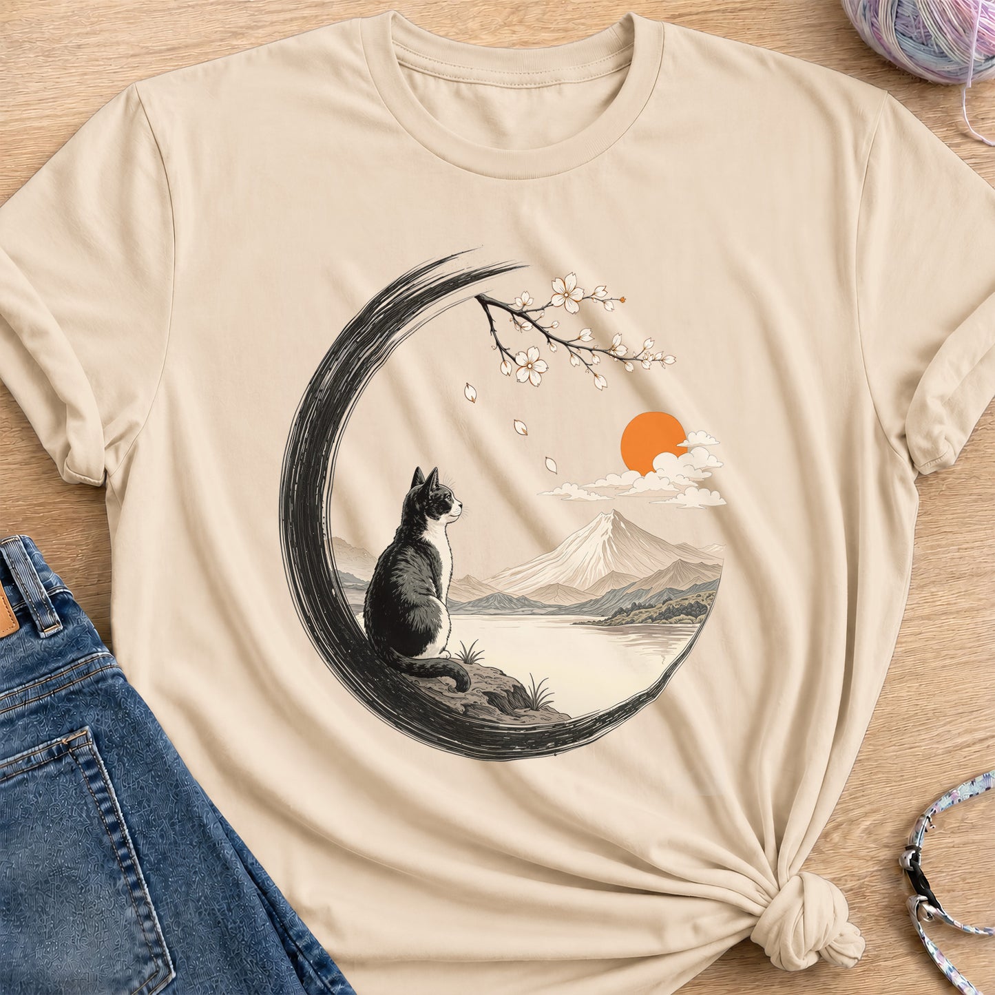 Moonlit Blossom T-Shirt — Sand