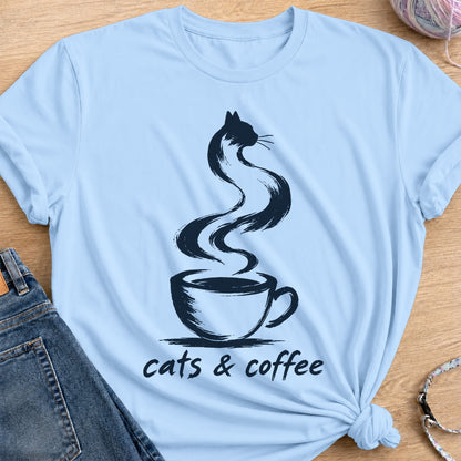 Coffee Steam T-Shirt — Light Blue
