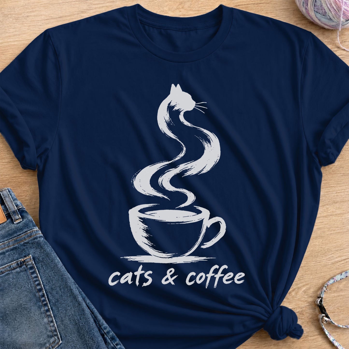 Coffee Steam T-Shirt — Navy