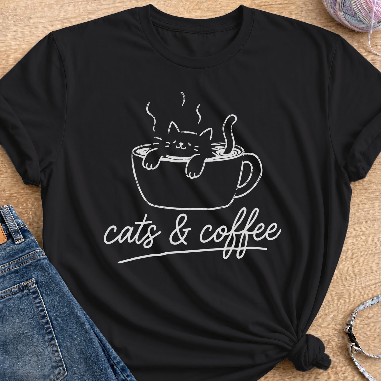 Kitty Espresso T-Shirt — Black