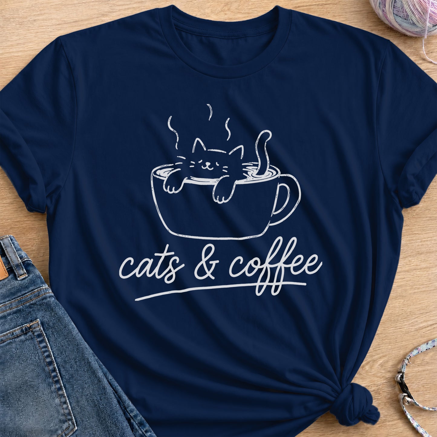 Kitty Espresso T-Shirt — Navy