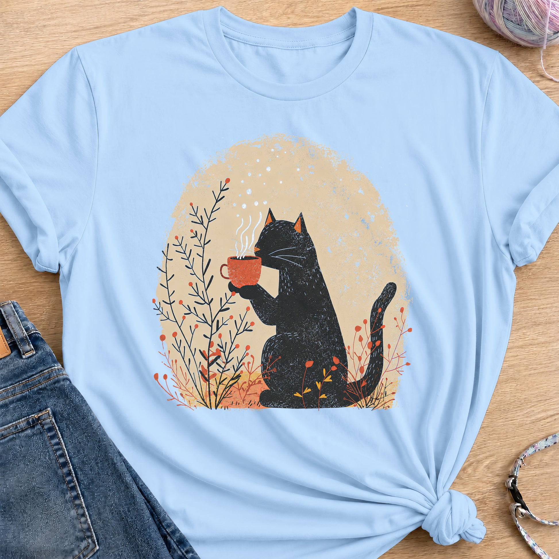 Morning Sip T-Shirt — Light Blue