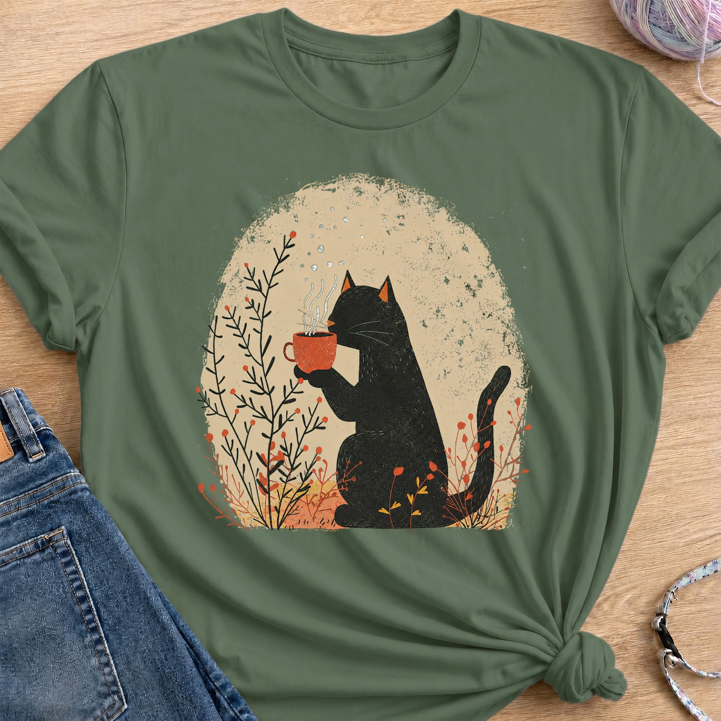 Morning Sip T-Shirt — Military Green