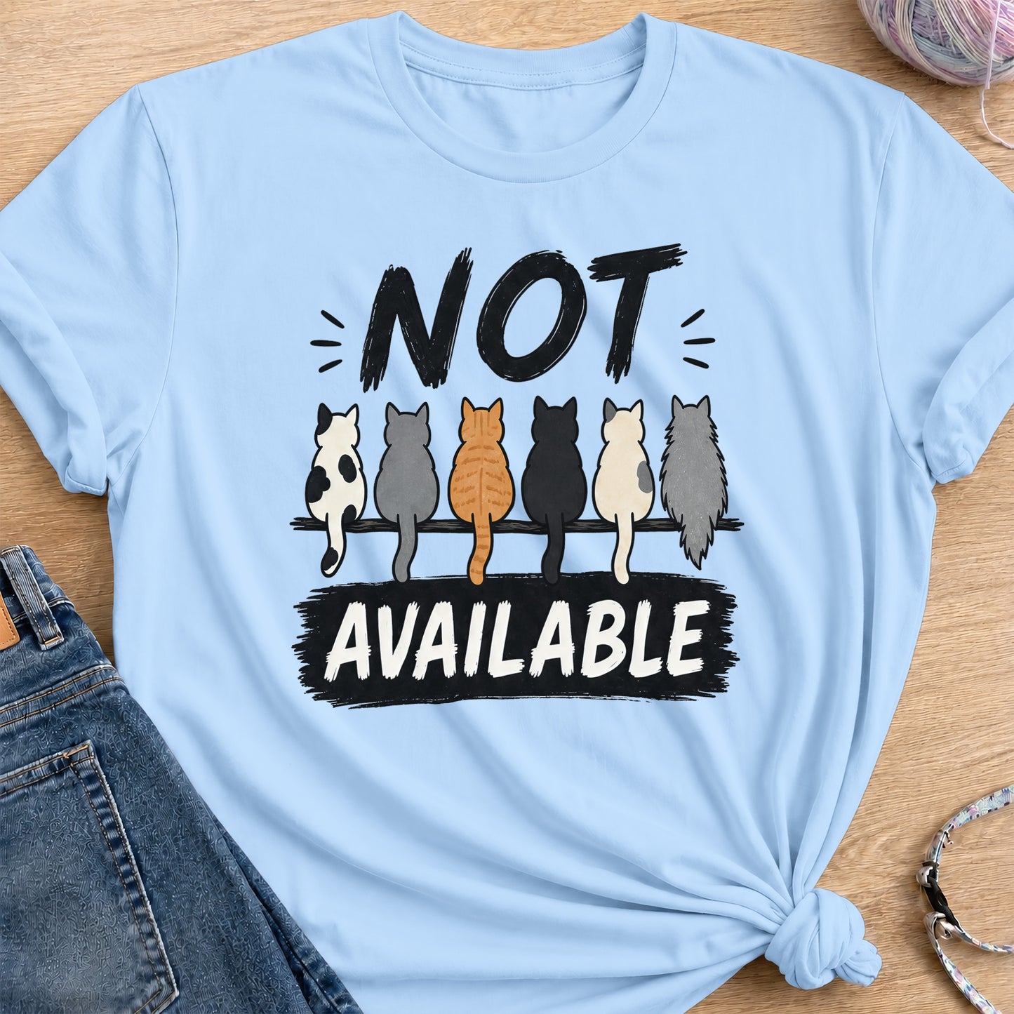 Not Available T-Shirt — Light Blue