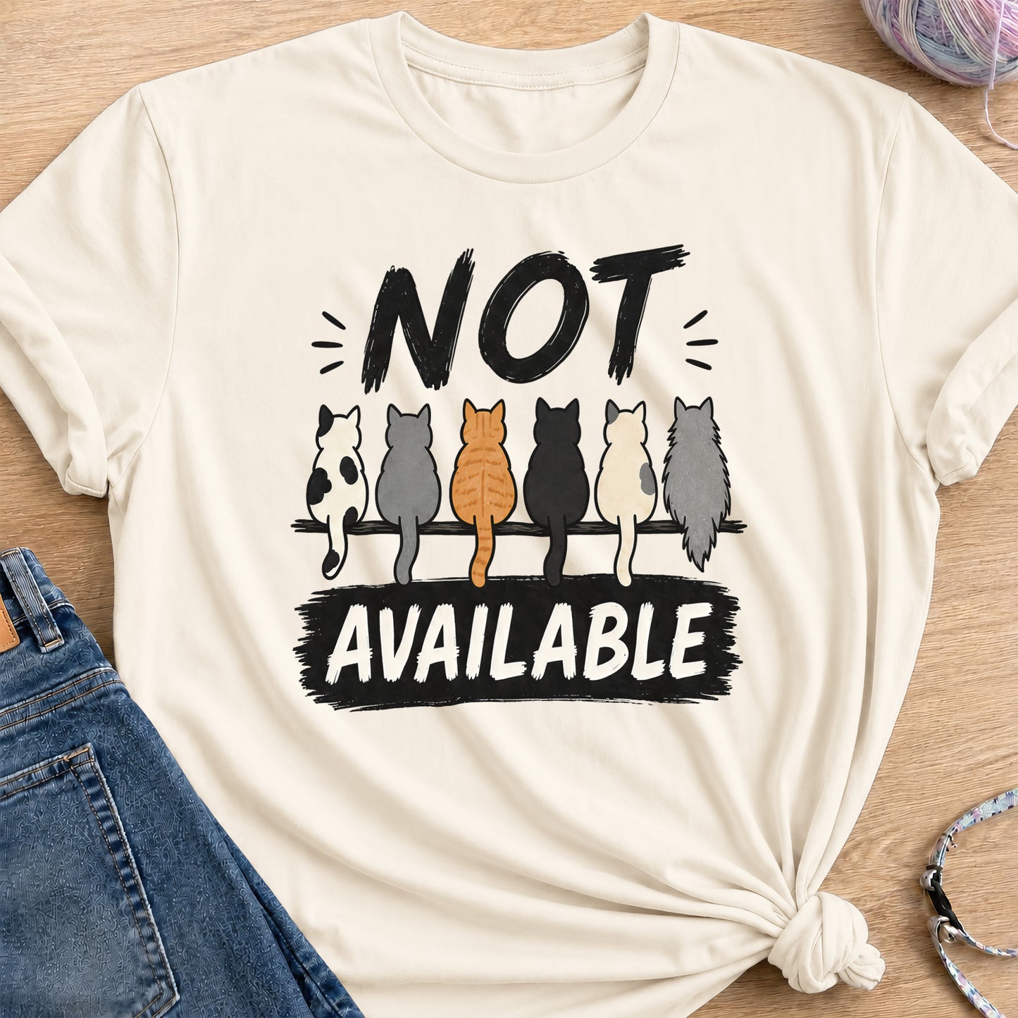 Not Available T-Shirt — Natural