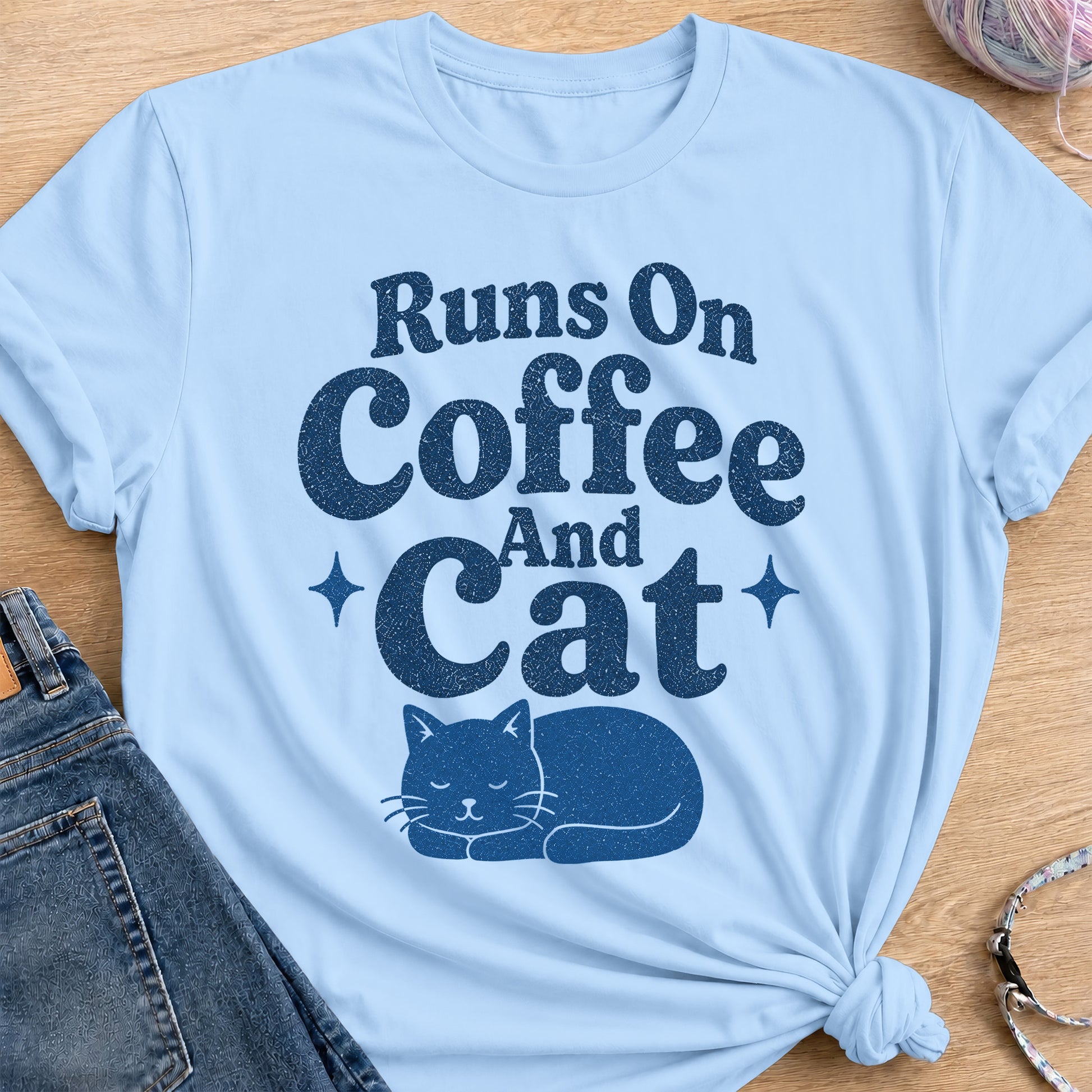 Coffee Fuel T-Shirt — Light Blue