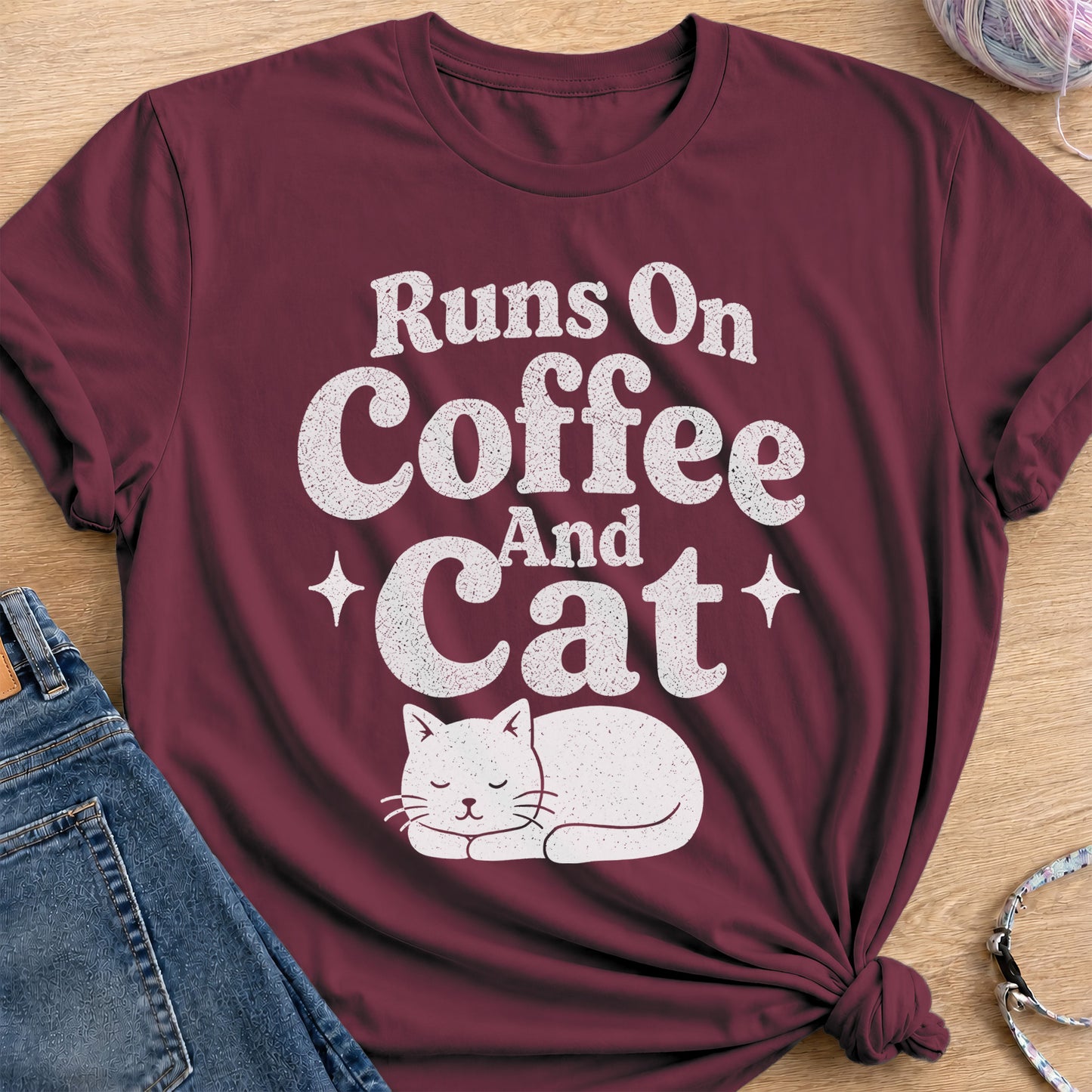 Coffee Fuel T-Shirt — Maroon