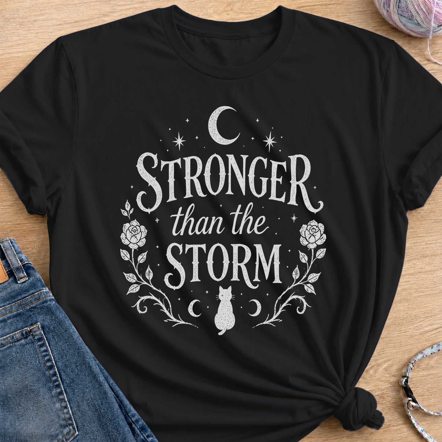 Stronger Than Storm T-Shirt — Black