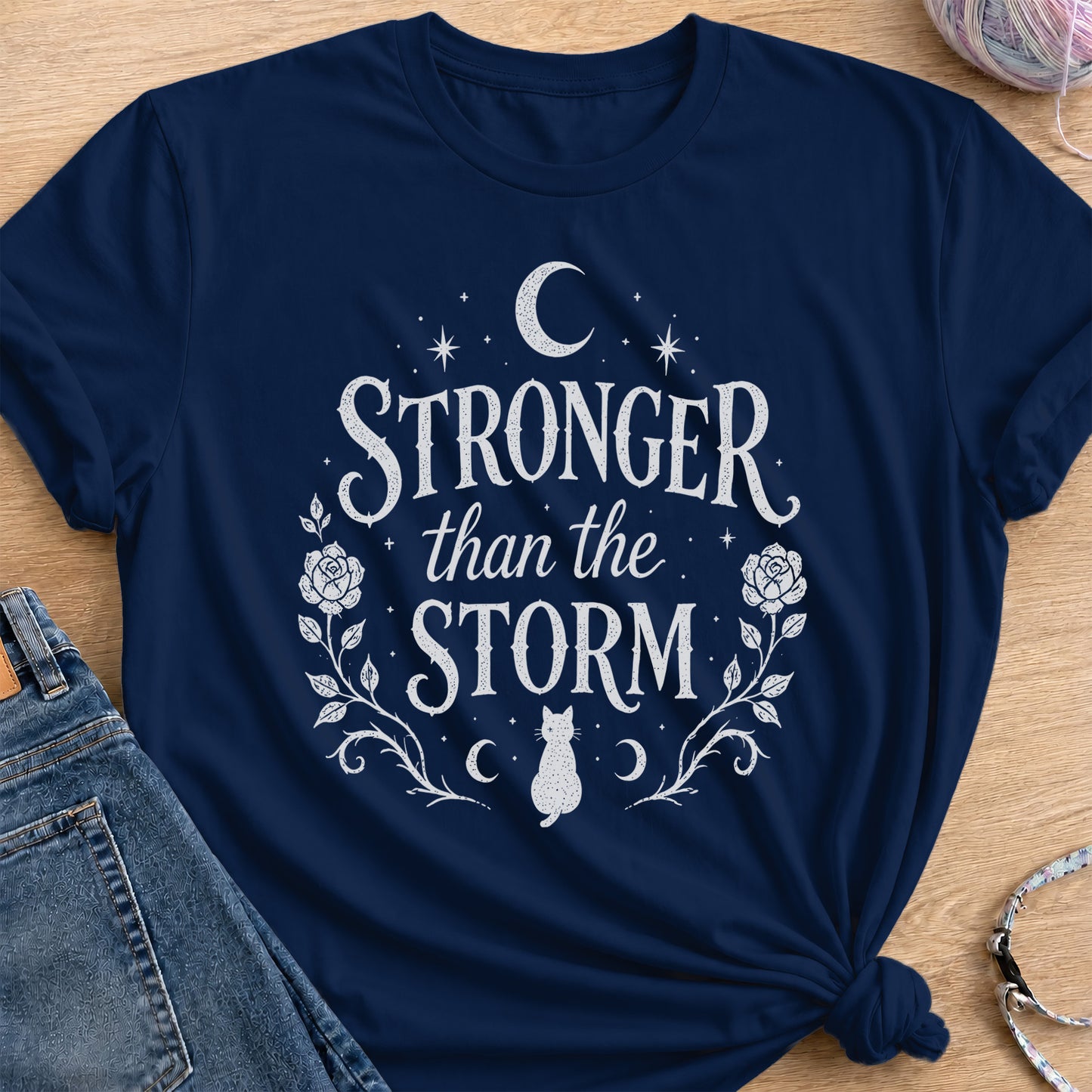 Stronger Than Storm T-Shirt — Navy