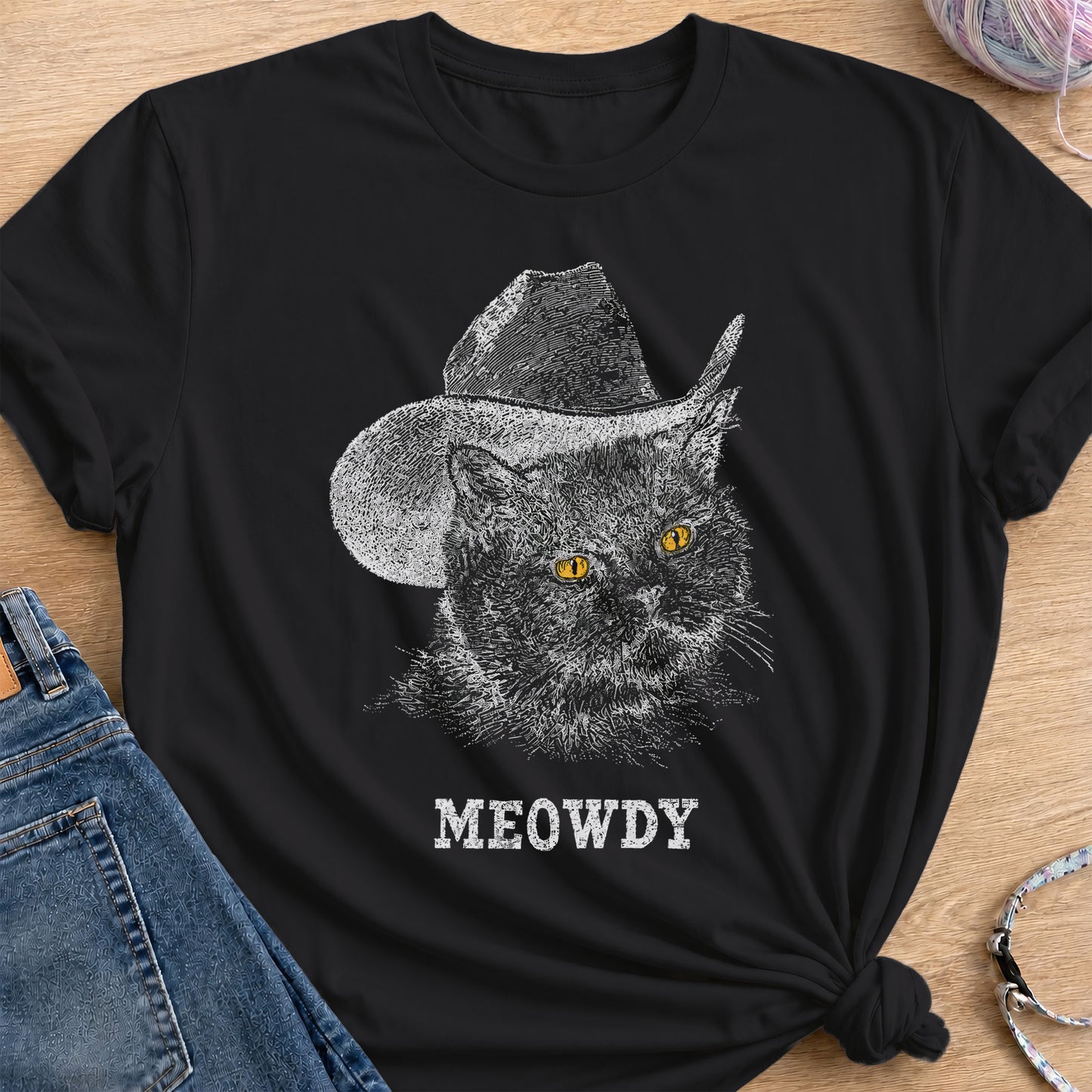 Meowdy T-Shirt — Black