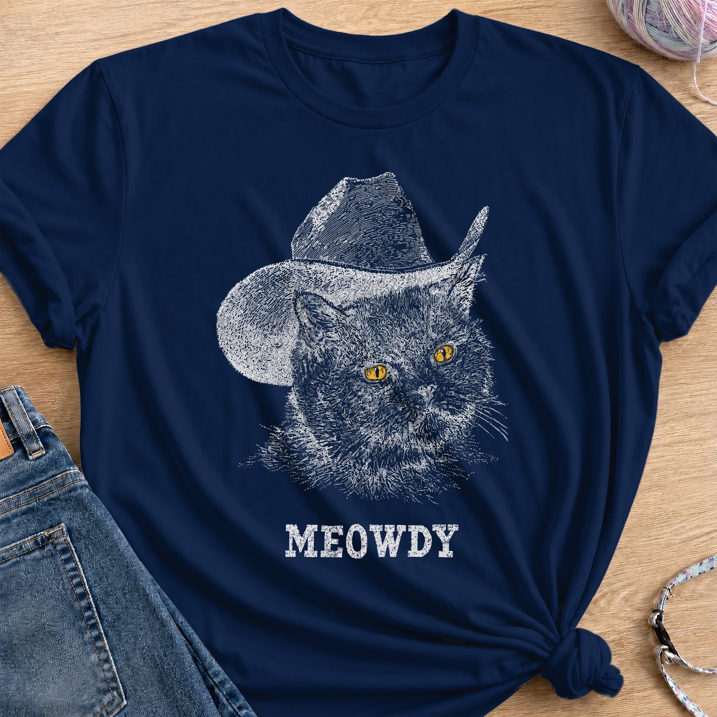 Meowdy T-Shirt — Navy