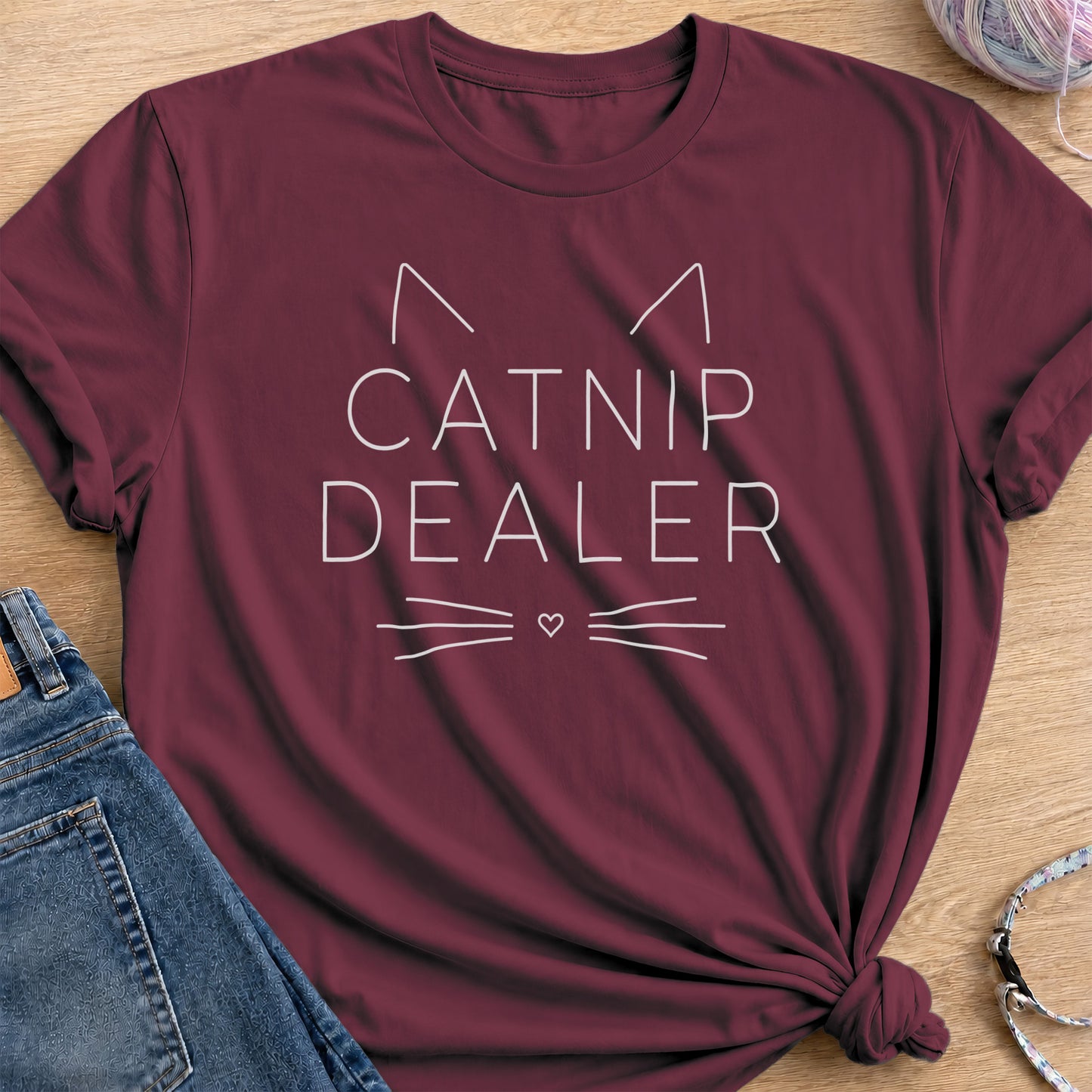 Catnip Dealer T-Shirt — Maroon