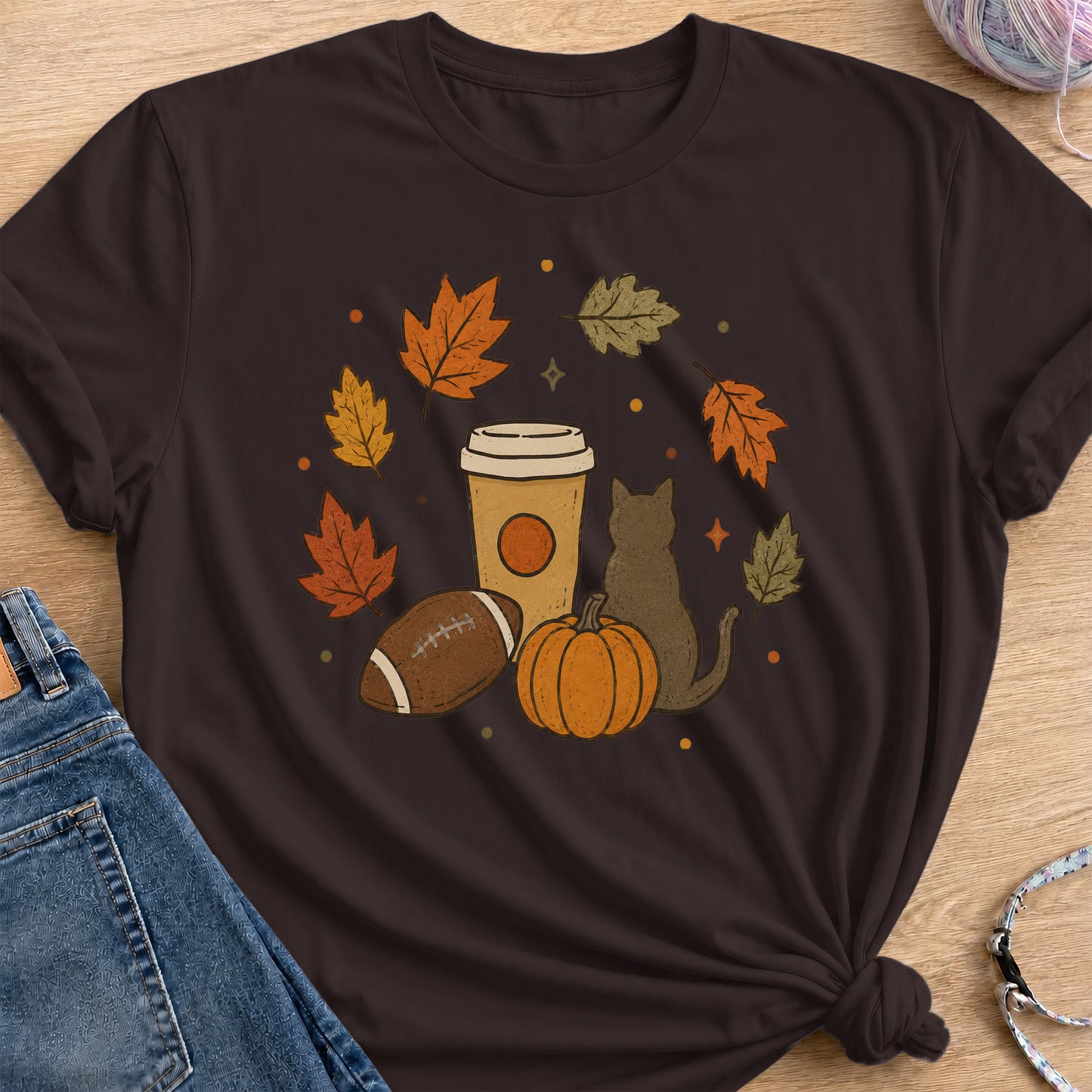 Cozy Fall T-Shirt — Dark Chocolate
