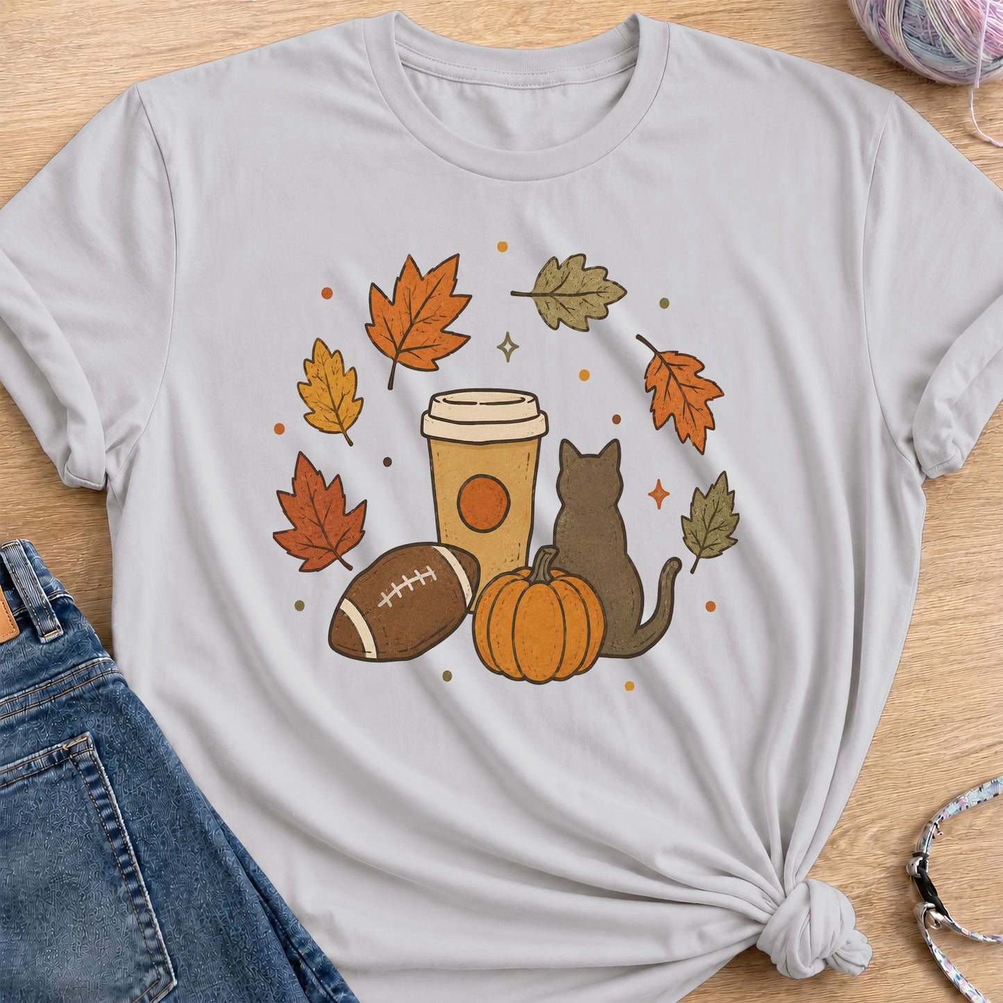 Cozy Fall T-Shirt — Ice Grey
