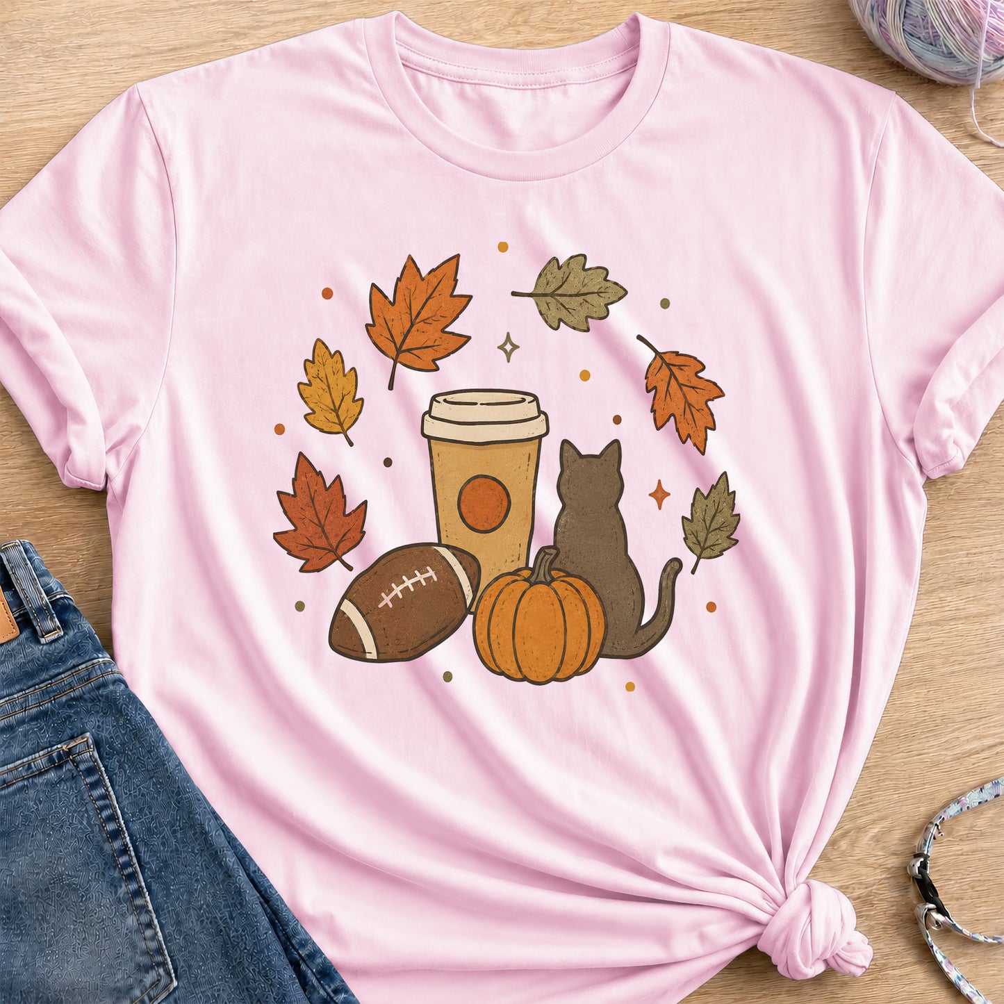 Cozy Fall T-Shirt — Light Pink