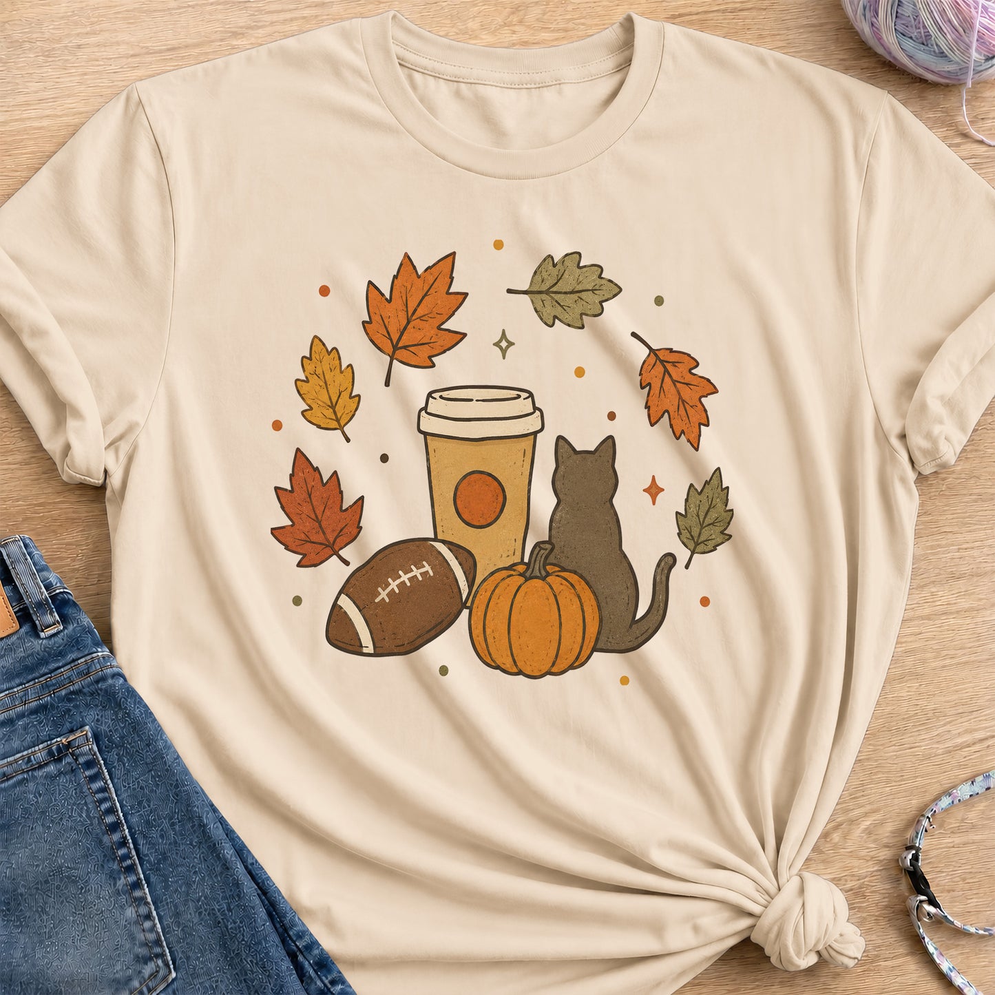 Cozy Fall T-Shirt — Sand