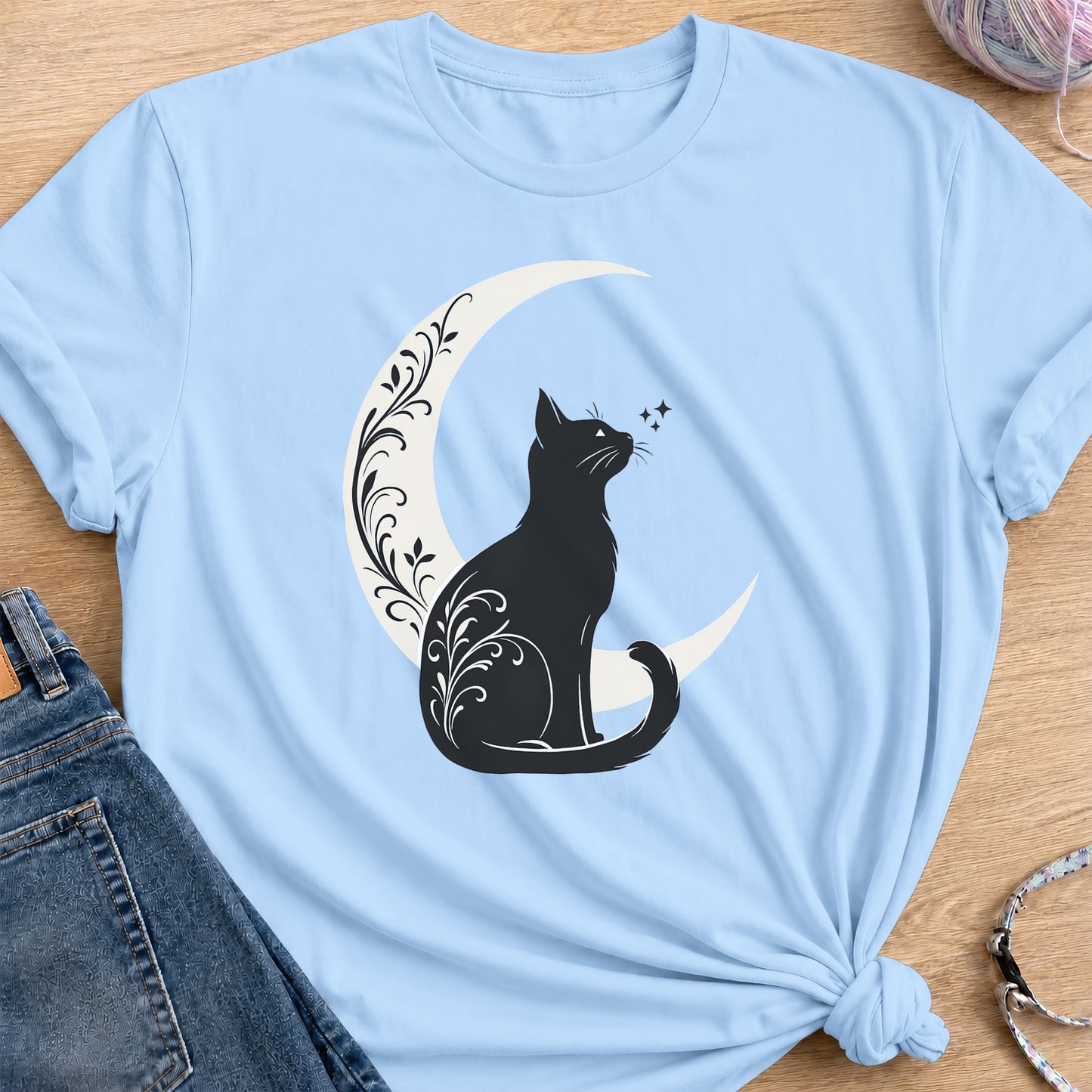 Moonlit Filigree T-Shirt — Light Blue
