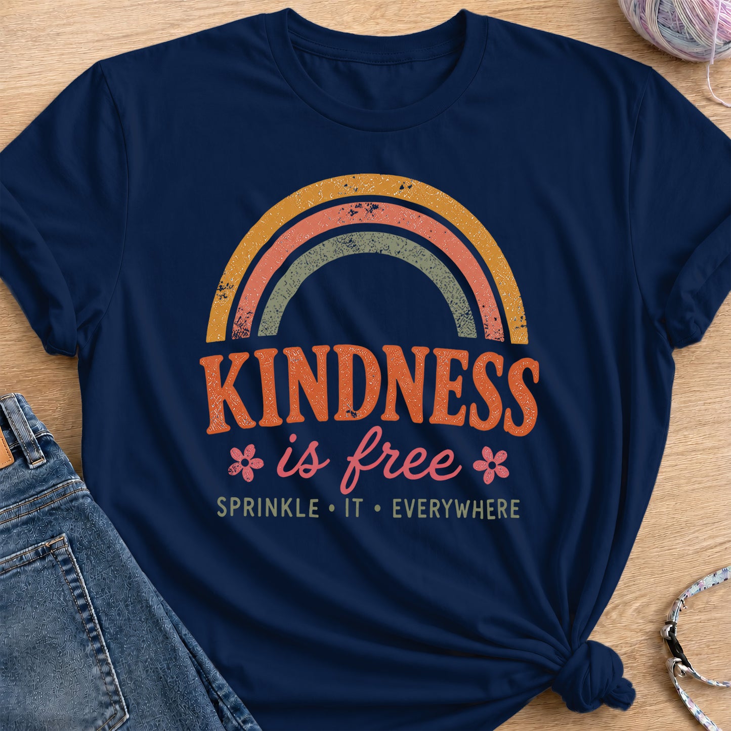 Kindness Is Free T-Shirt — Navy