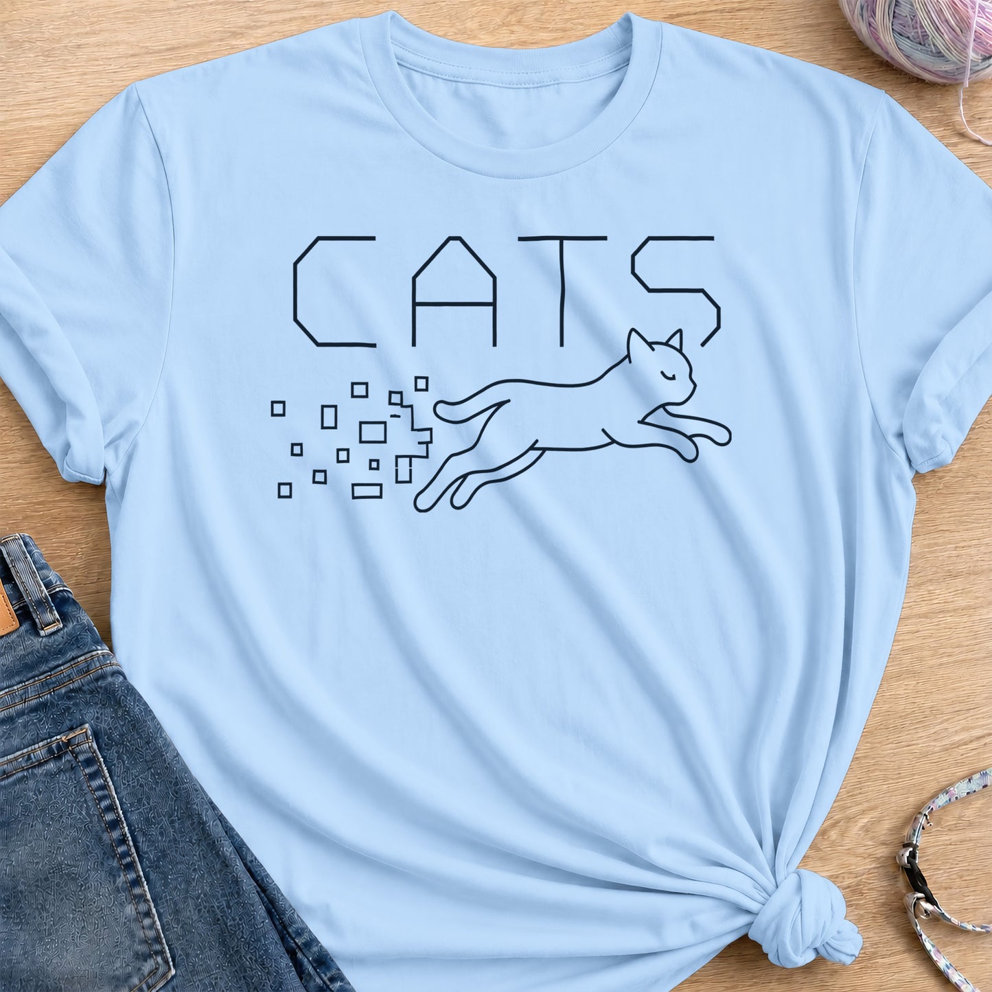 Pixel Leap T-Shirt — Light Blue