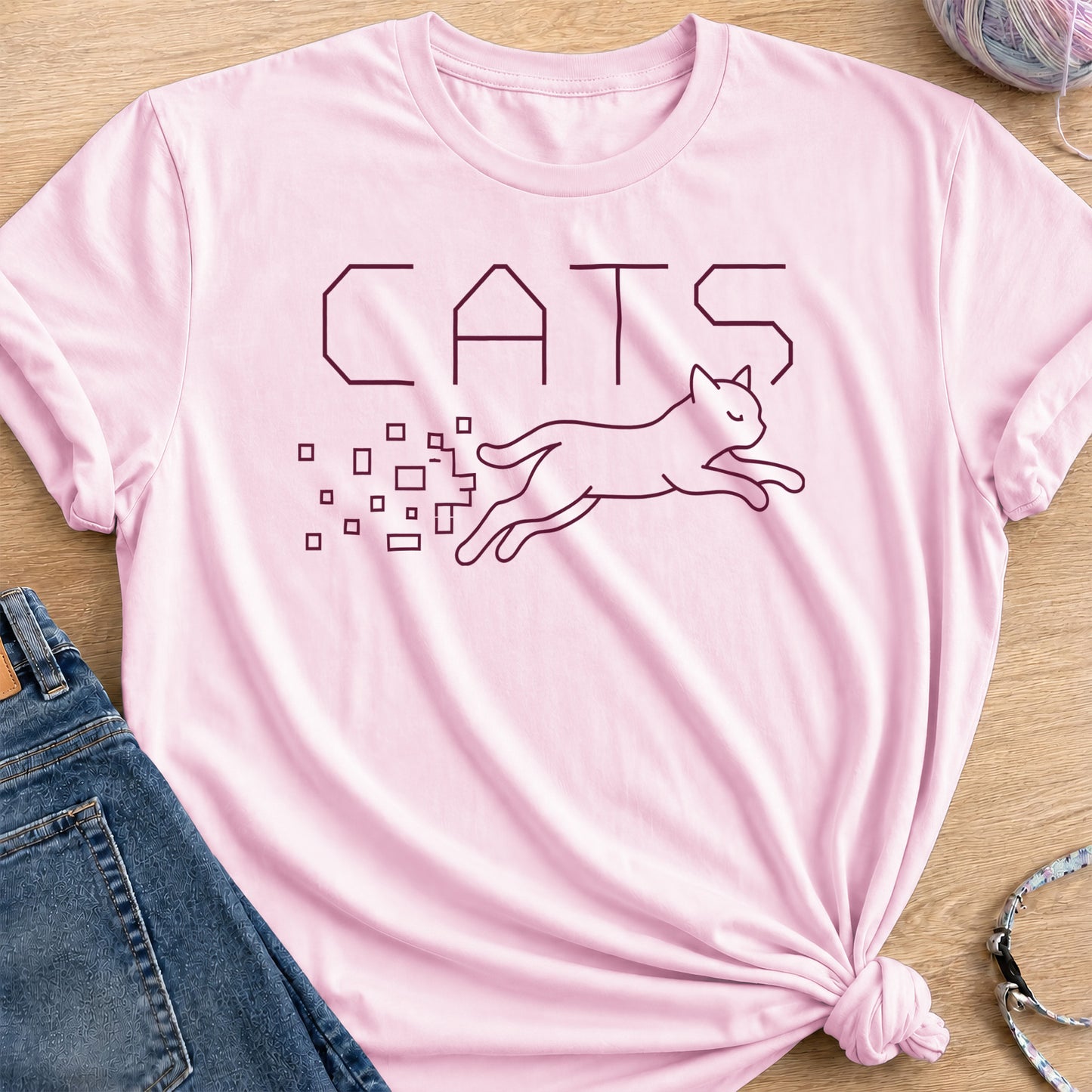 Pixel Leap T-Shirt — Light Pink