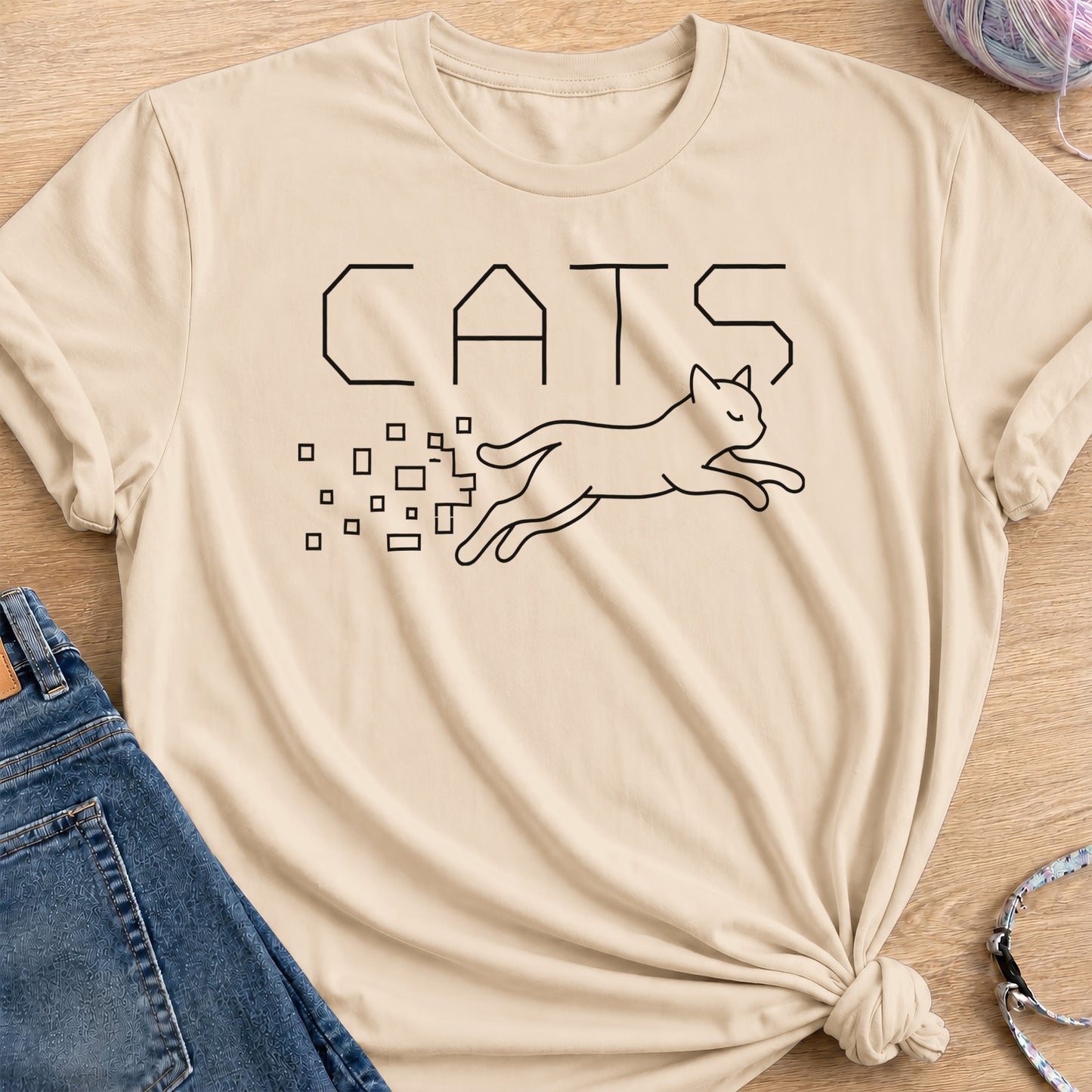 Pixel Leap T-Shirt — Sand