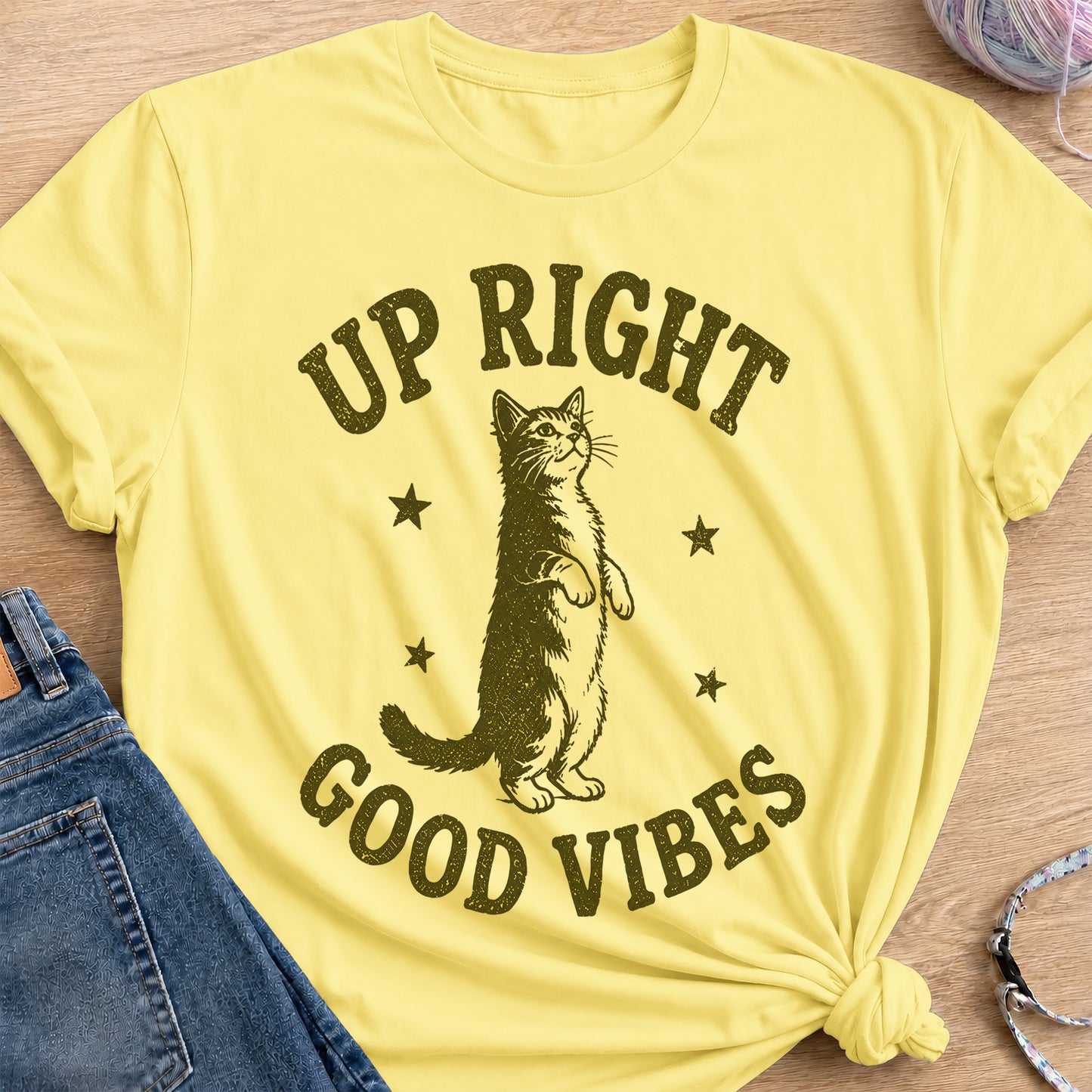 Up Right T-Shirt — Cornsilk