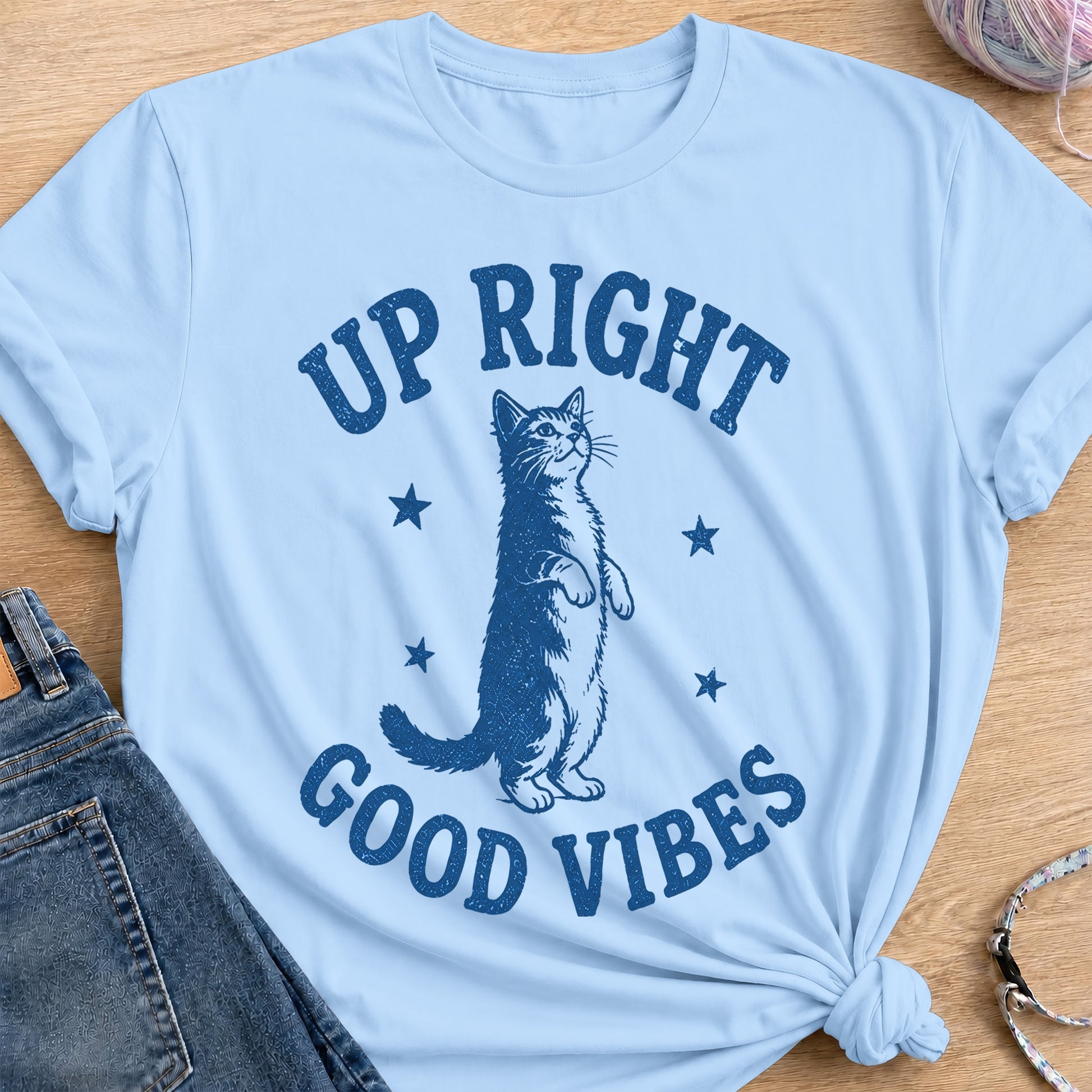 Up Right T-Shirt — Light Blue