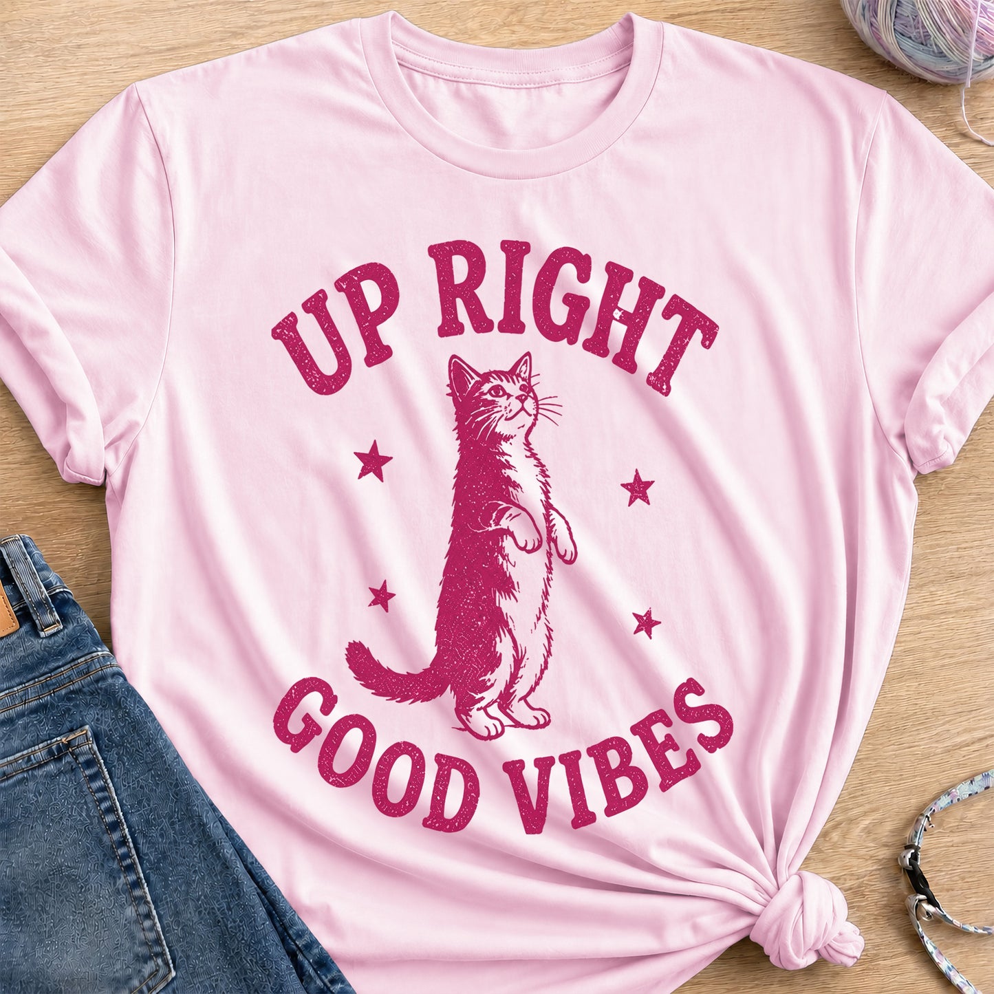 Up Right T-Shirt — Light Pink