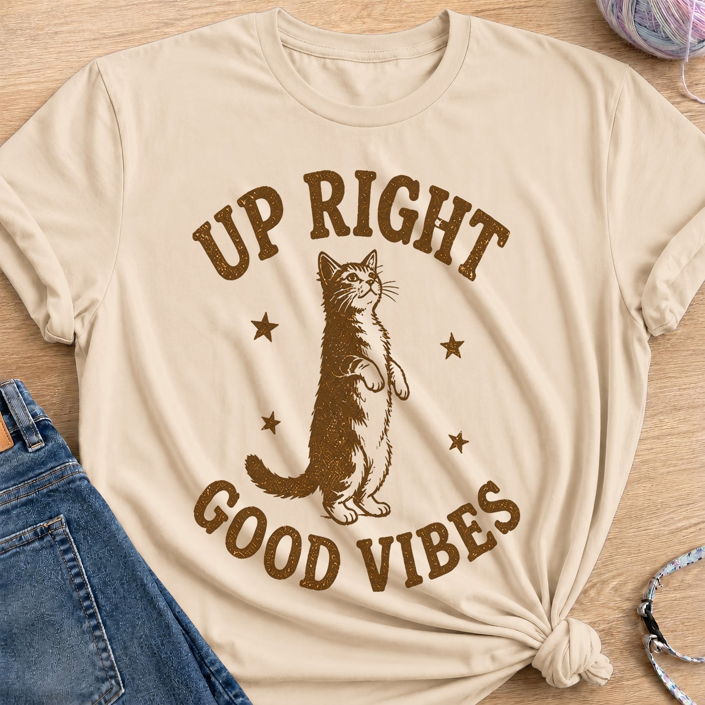 Up Right T-Shirt — Sand