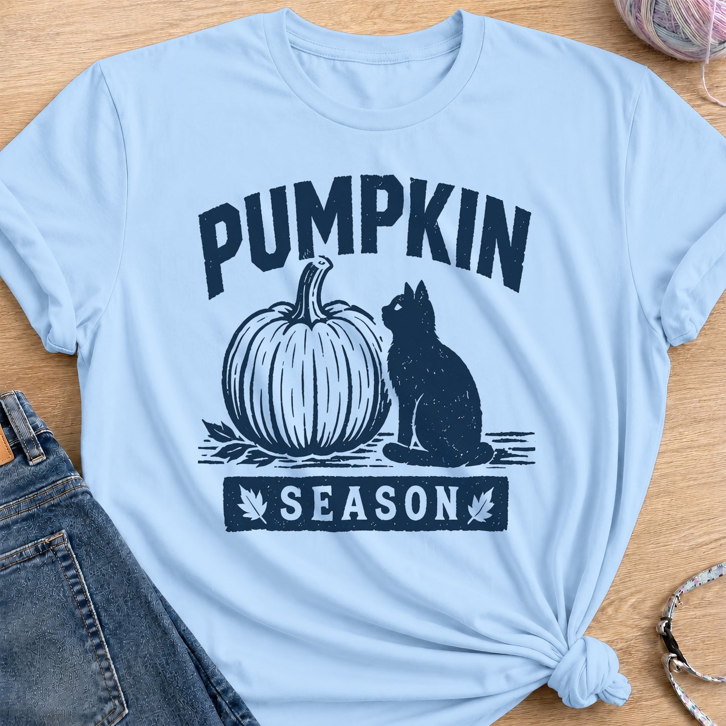 Pumpkin Season T-Shirt — Light Blue