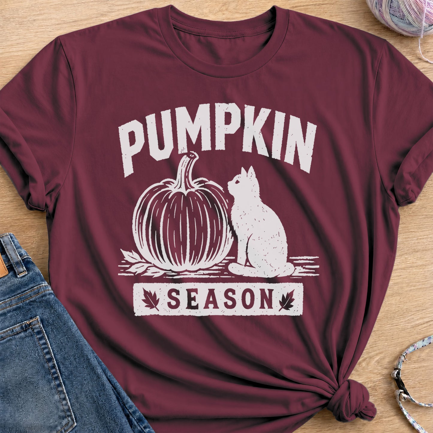 Pumpkin Season T-Shirt — Maroon