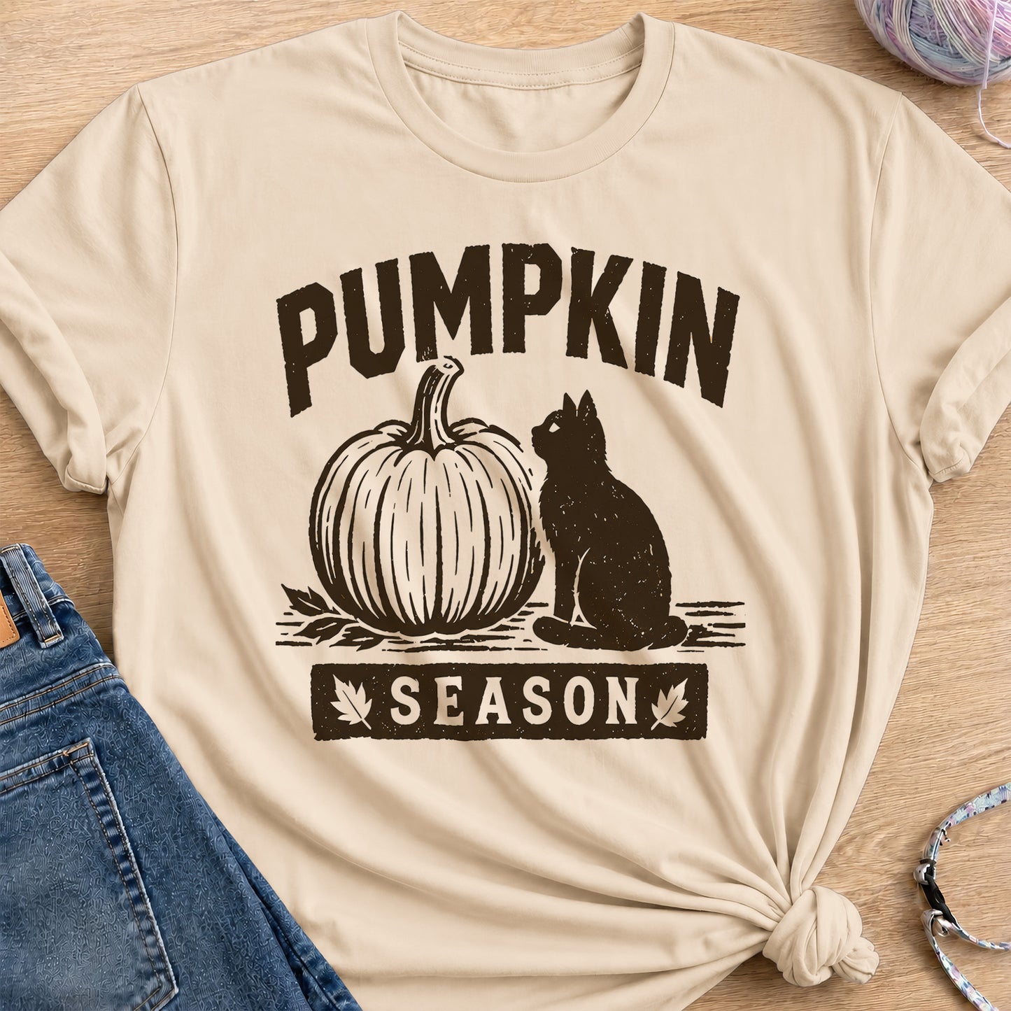 Pumpkin Season T-Shirt — Sand