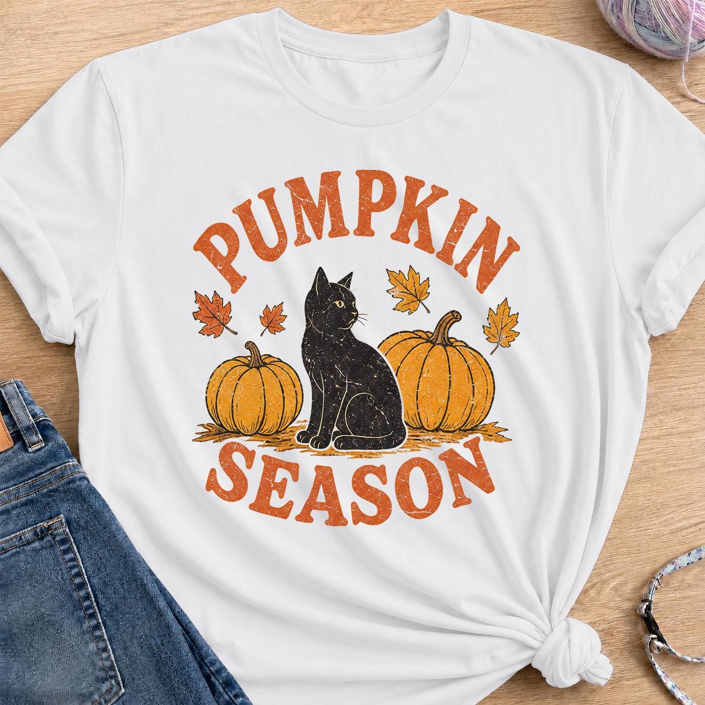 Fall Pumpkin T-Shirt — White