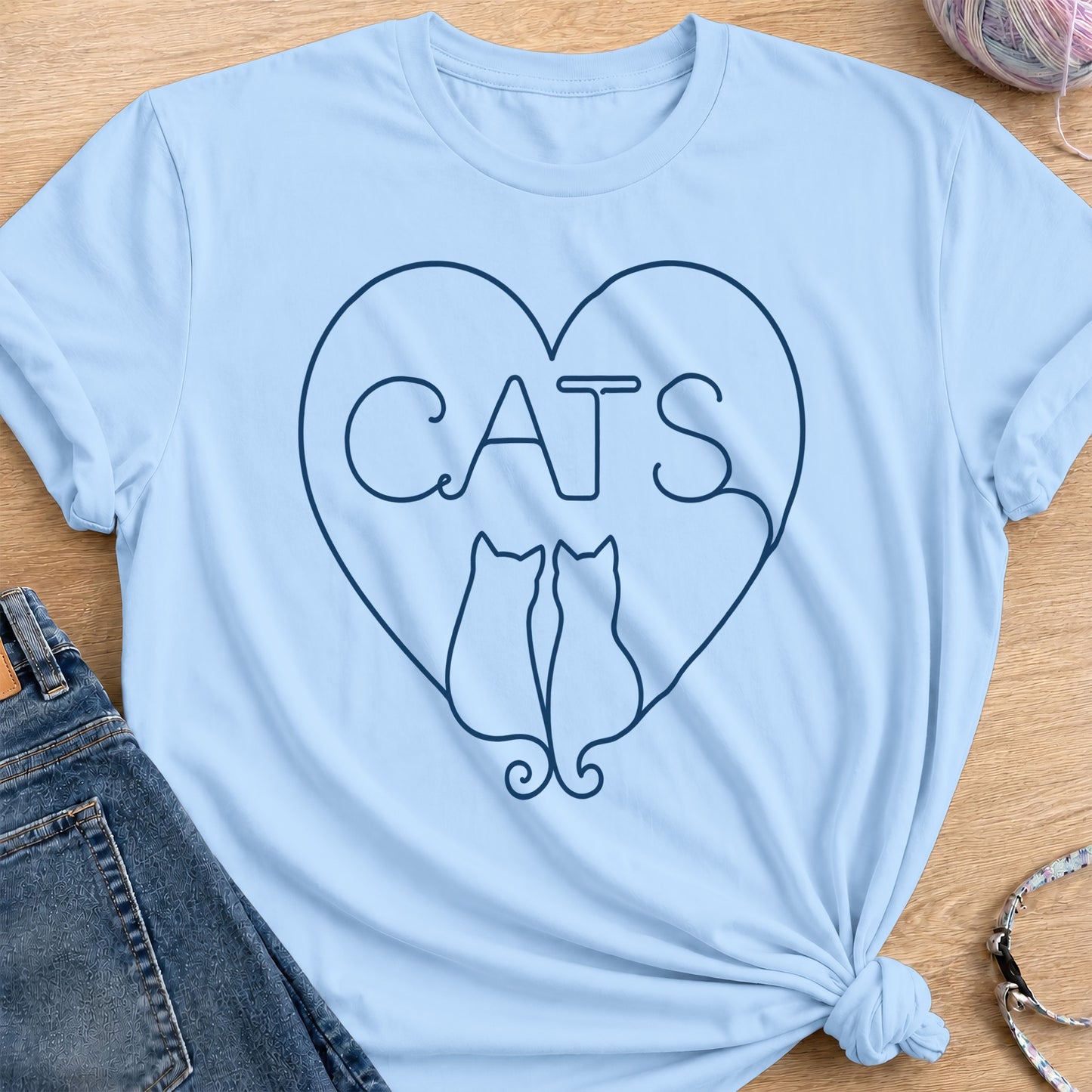 Heart Duo T-Shirt — Light Blue