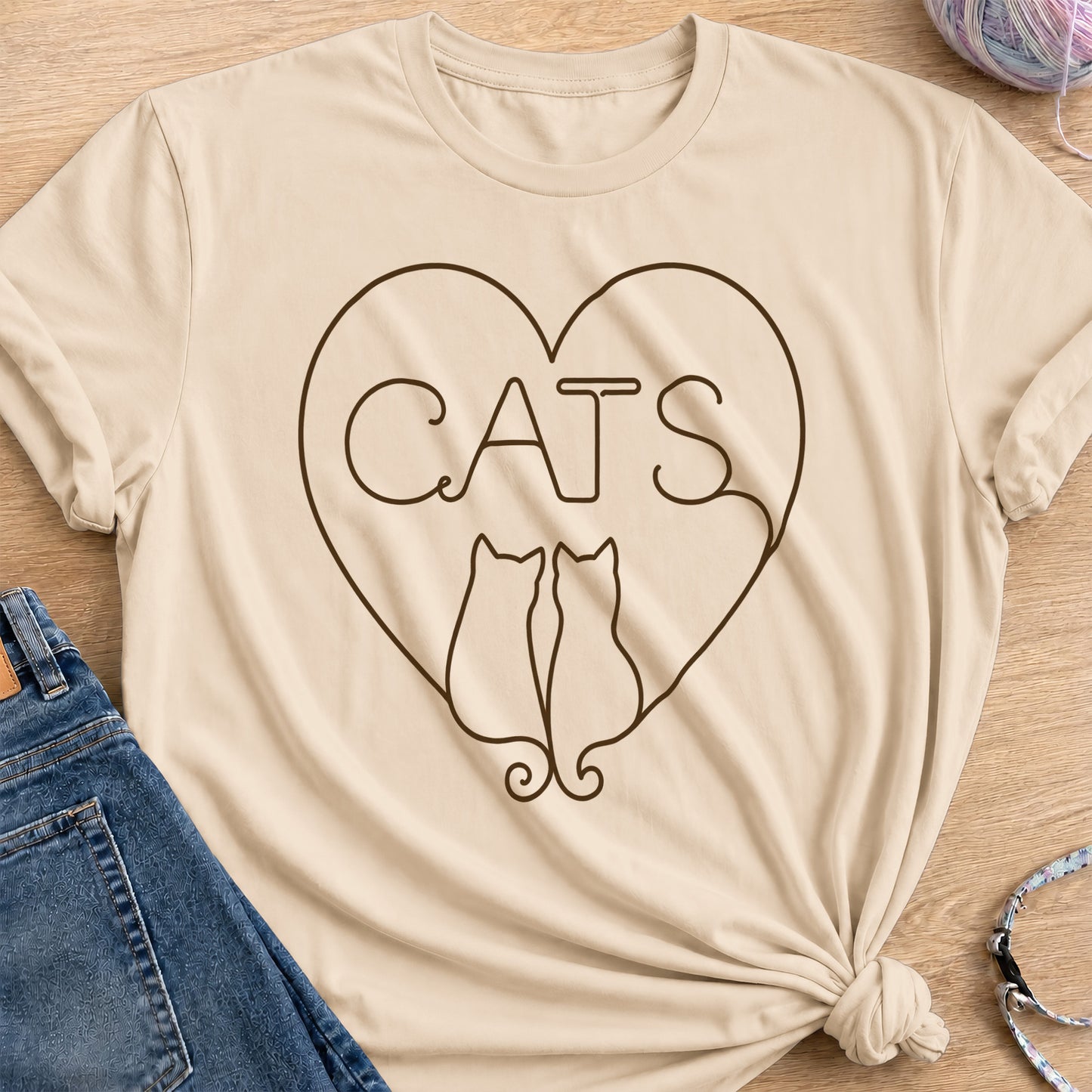 Heart Duo T-Shirt — Sand