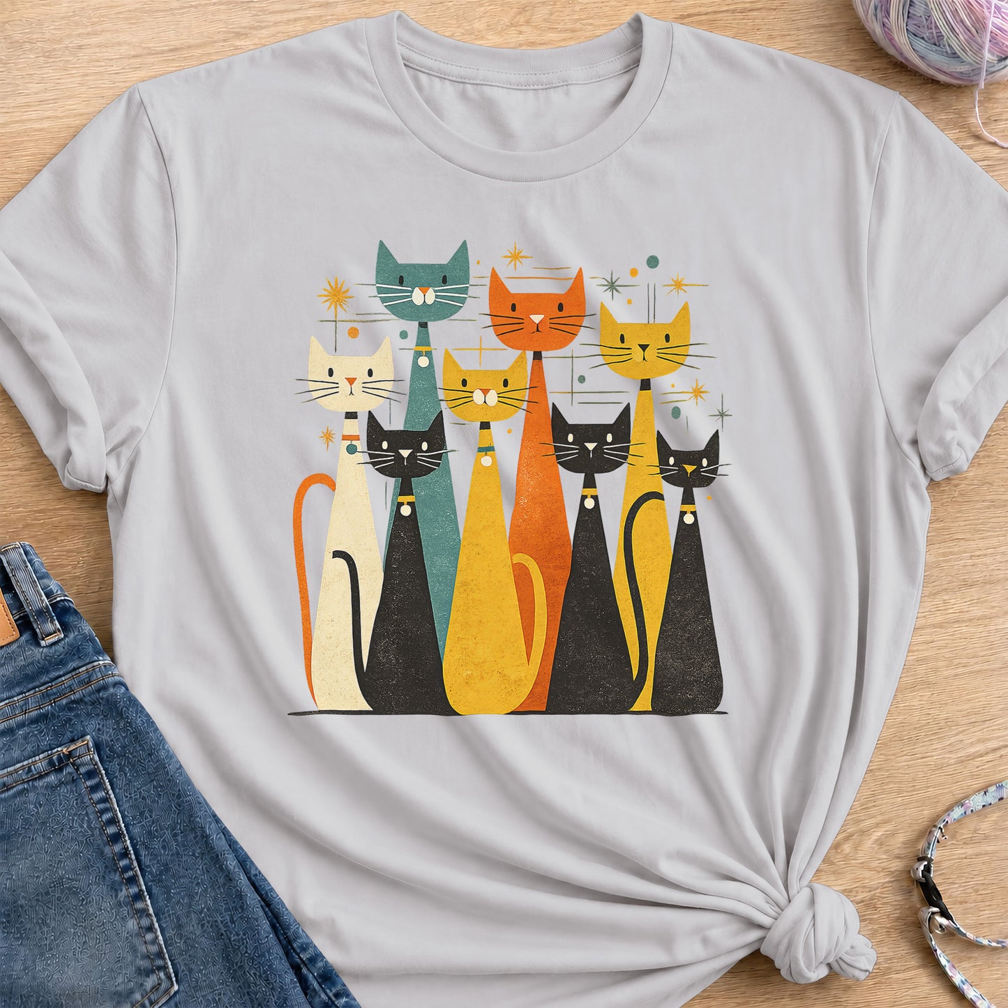 Atomic Alley Cats T-Shirt — Ice Grey