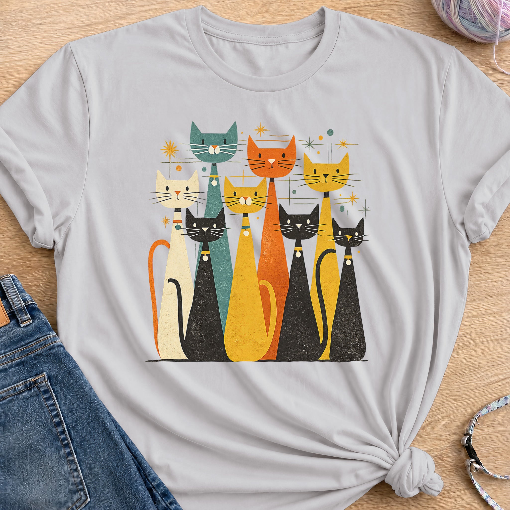 Atomic Alley Cats T-Shirt — Ice Grey