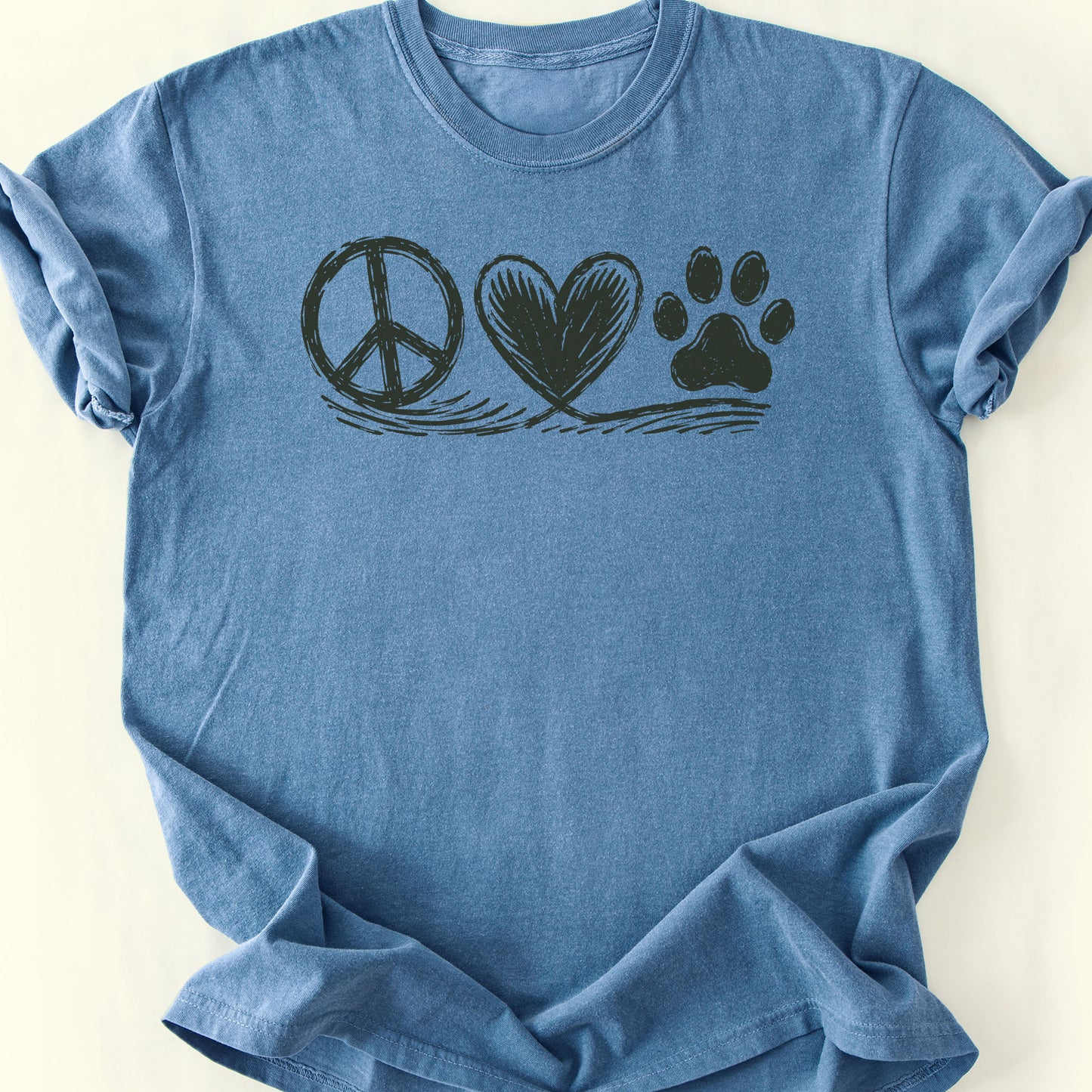 Peace Trio T-Shirt — Blue Jean